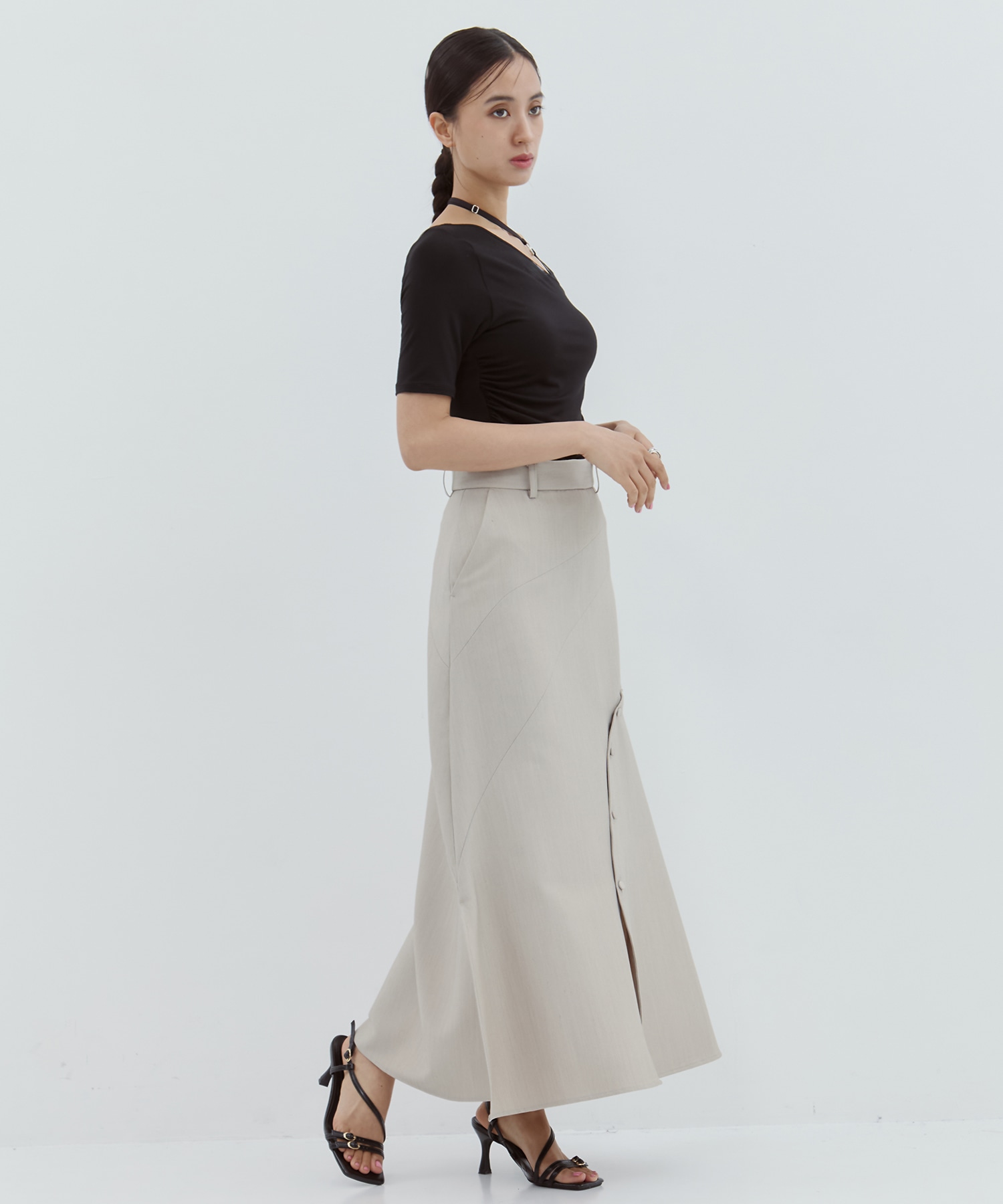 Wave Slashed Skirt STUDIOUS