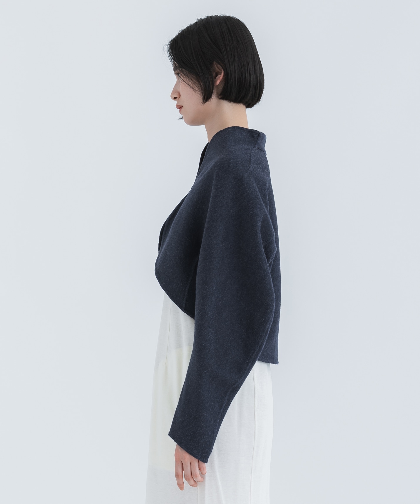 Silk Cashmere Reversible Sewing Bolero Jacket Mame Kurogouchi
