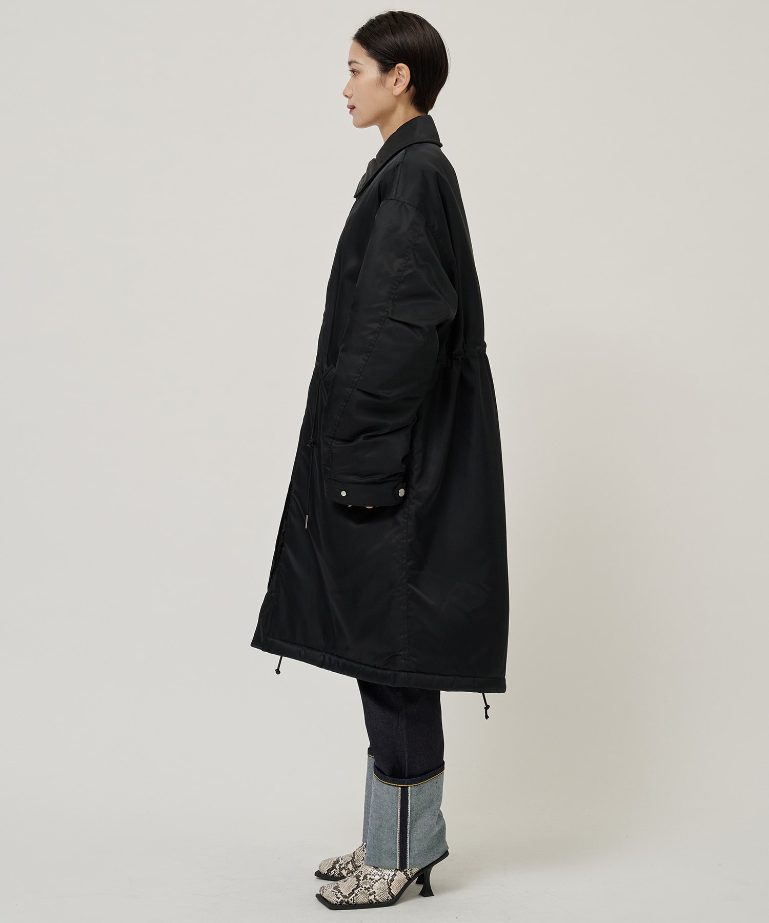 EX.NYRON LONG COAT(36 BLACK): CINOH: WOMENS｜ STUDIOUS ONLINE公式