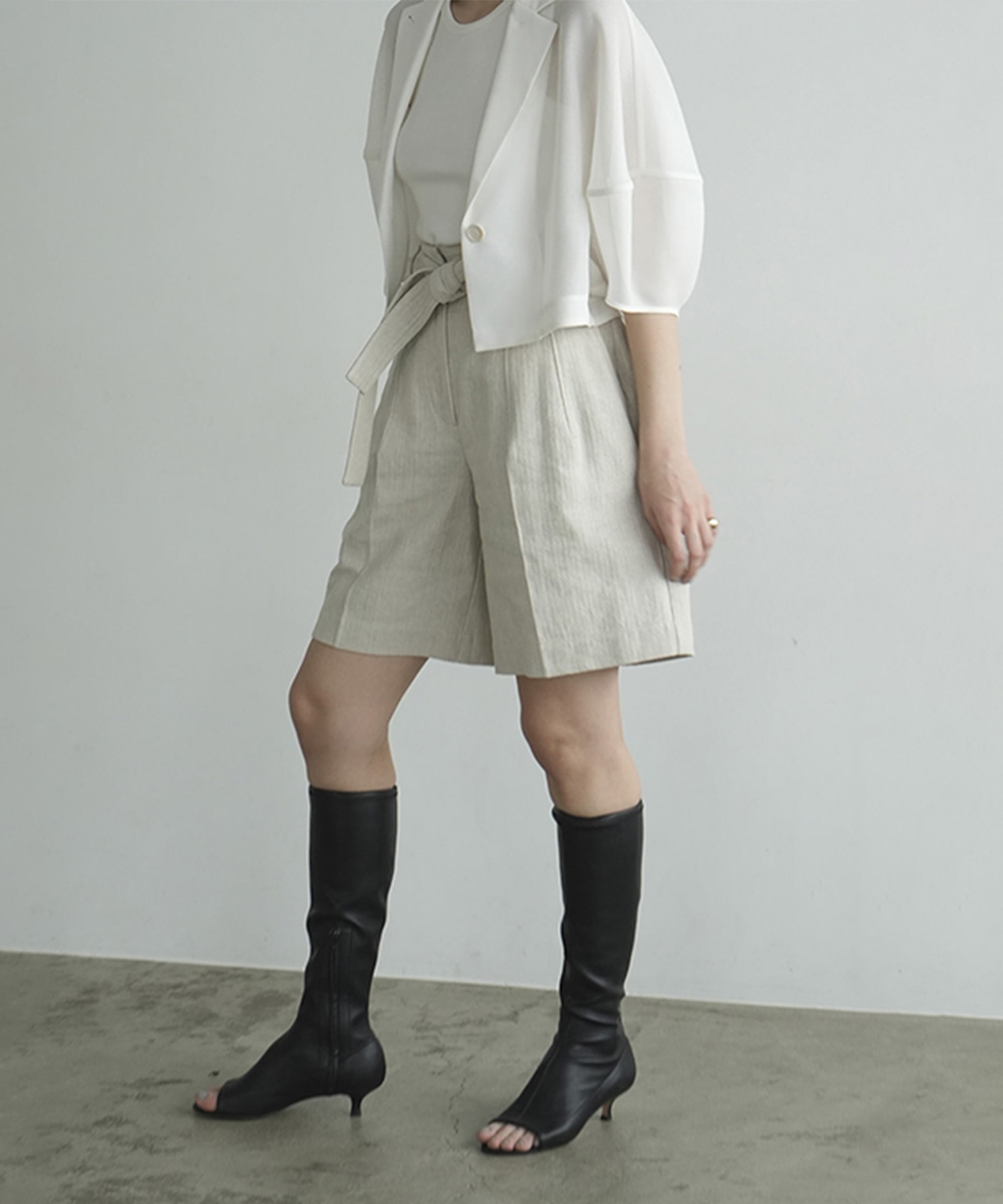 STITCH BELT HALF PANTS CLANE