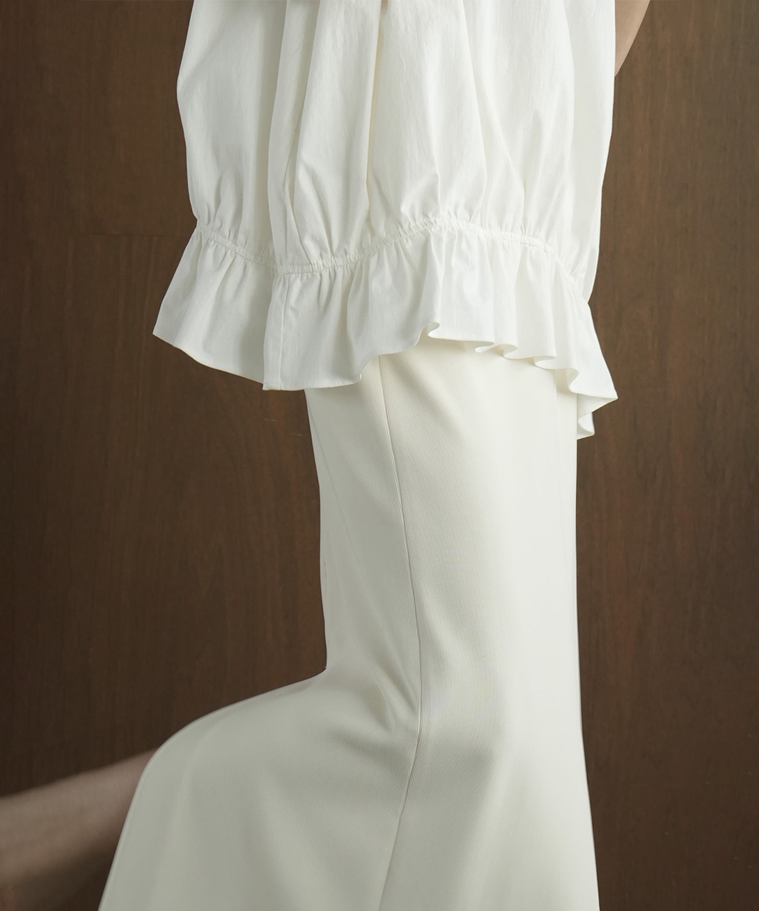 RIB STRIPE STRAIGHT SKIRT CLANE