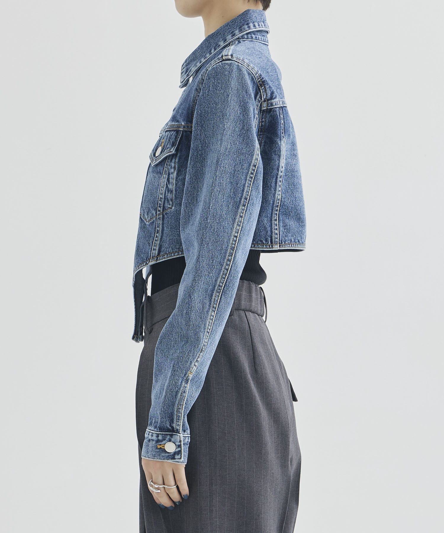 WASHED DENIM CUTTING JACKET JOHN LAWRENCE SULLIVAN