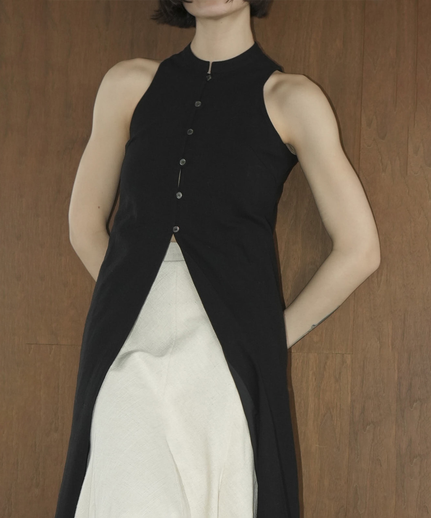 AMERICAN SLEEVE LINEN ONEPIECE CLANE