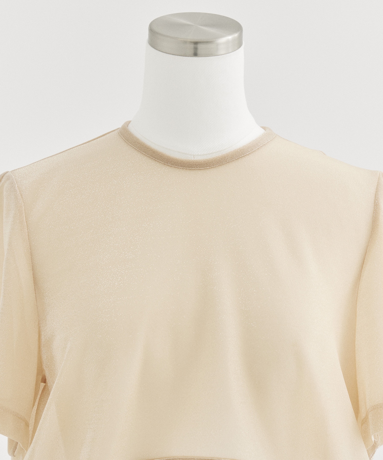 Lame Jersey Cropped Sheer Top Mame Kurogouchi