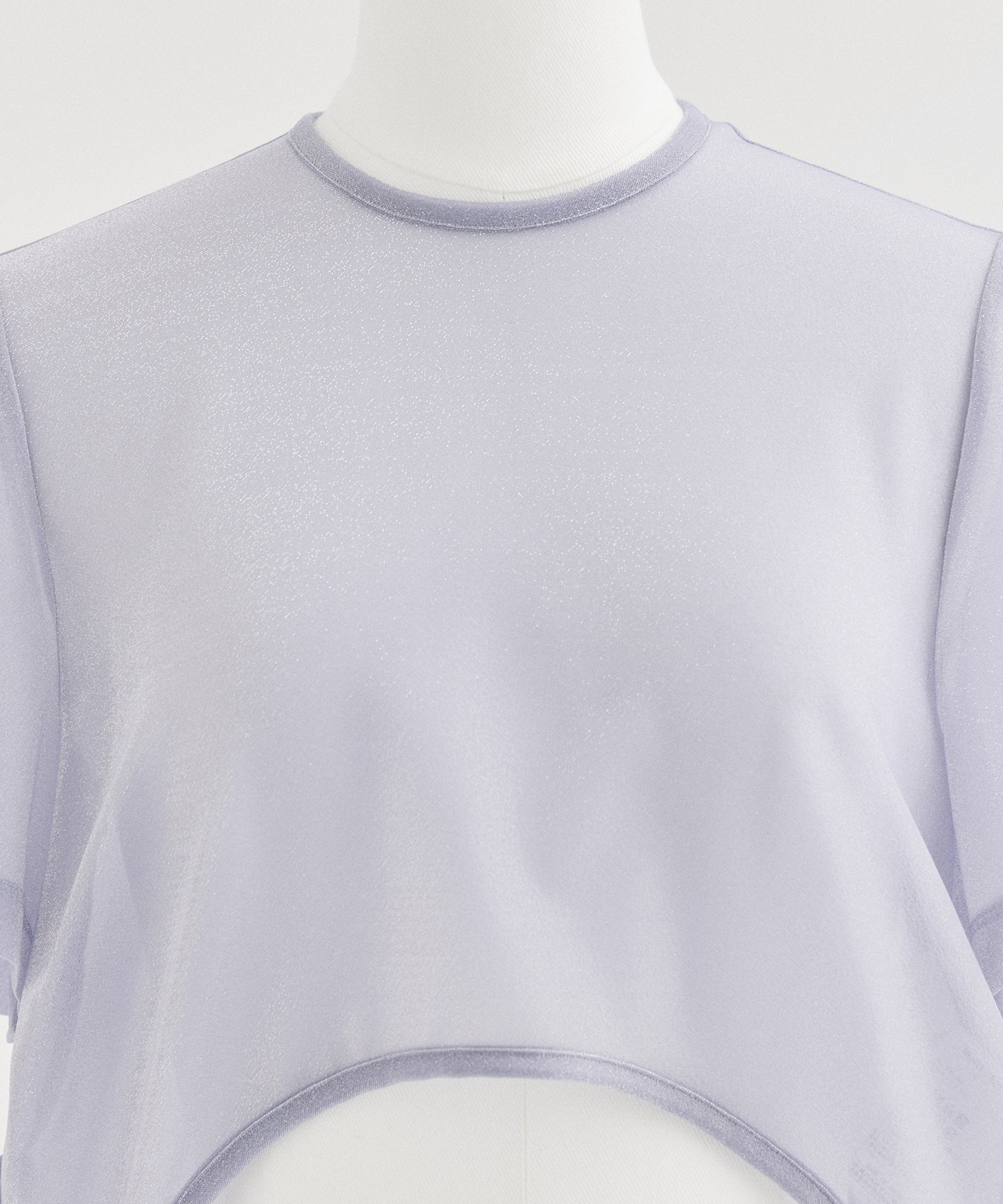 Lame Jersey Cropped Sheer Top Mame Kurogouchi