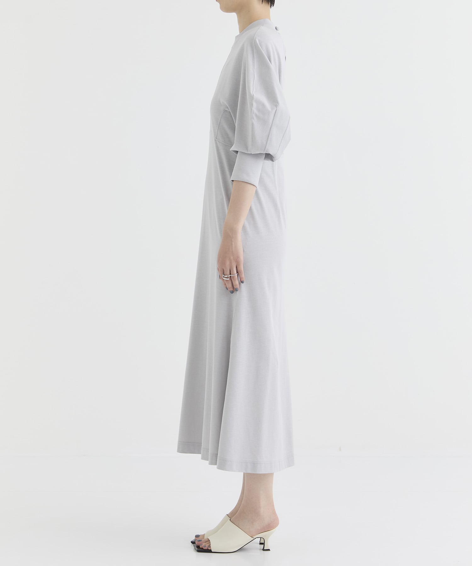 Cotton Jersey Flared Dress Mame Kurogouchi