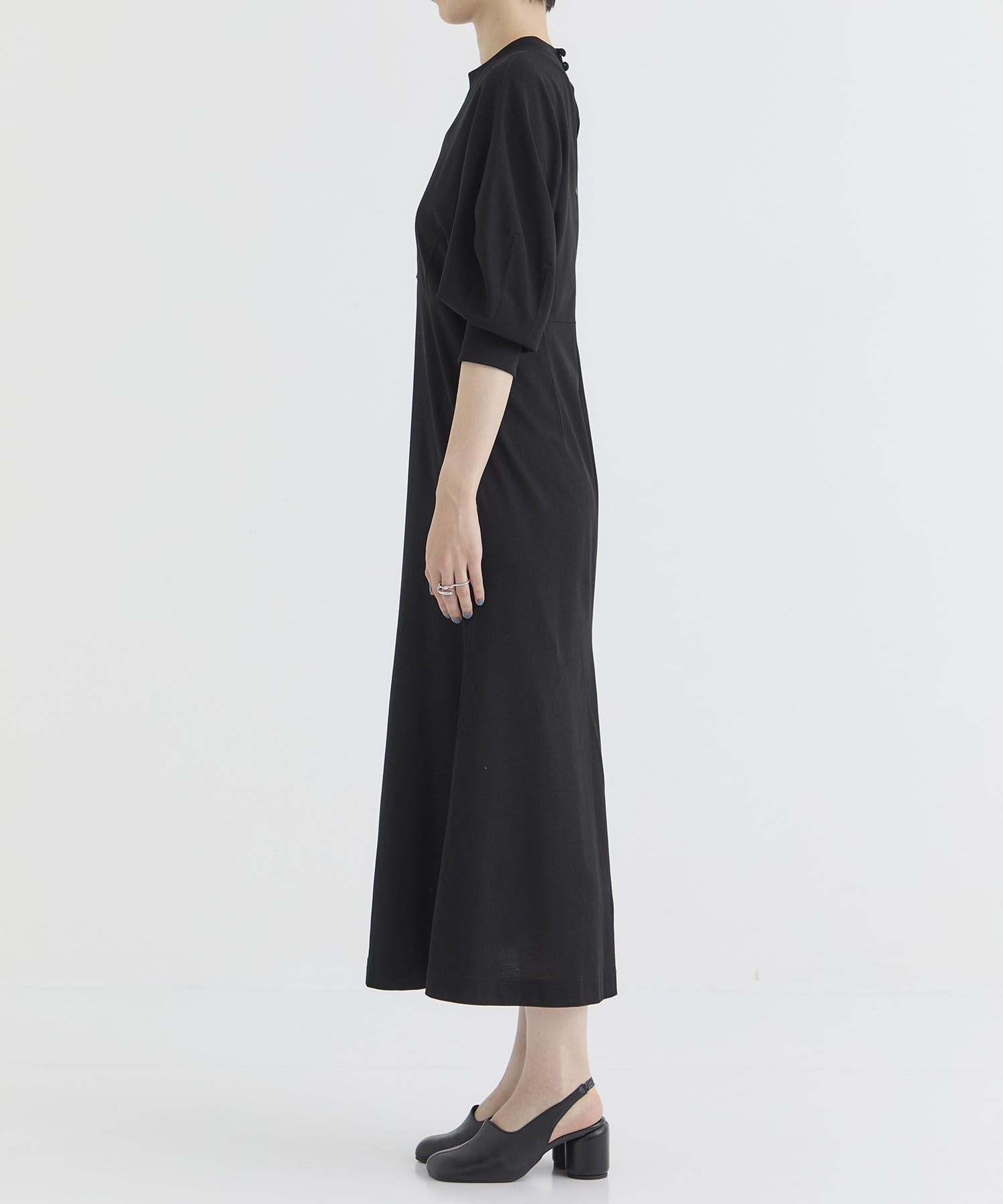 Cotton Jersey Flared Dress Mame Kurogouchi