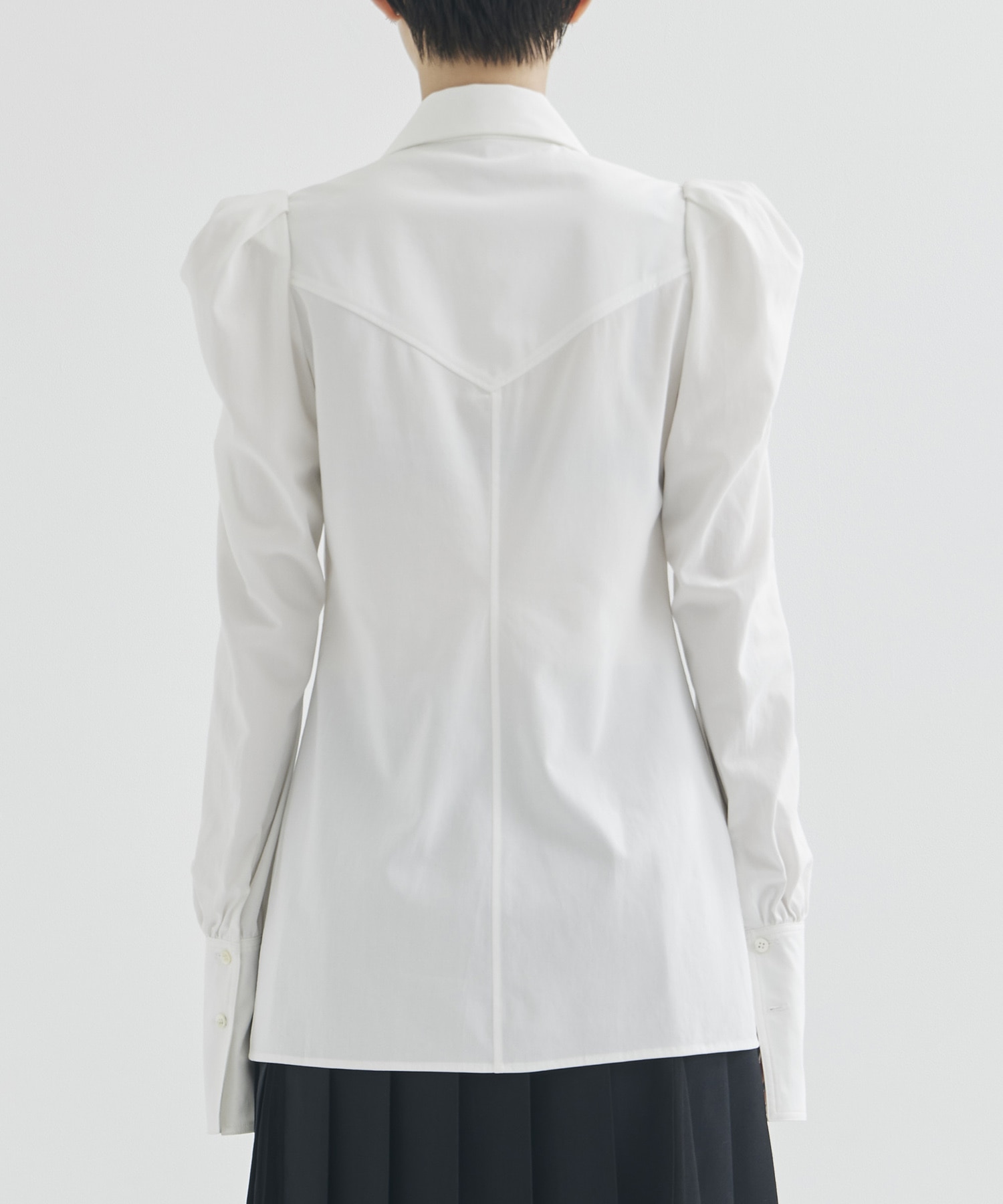 PUFF-SLEEVED COTTON SATIN SHIRT FETICO