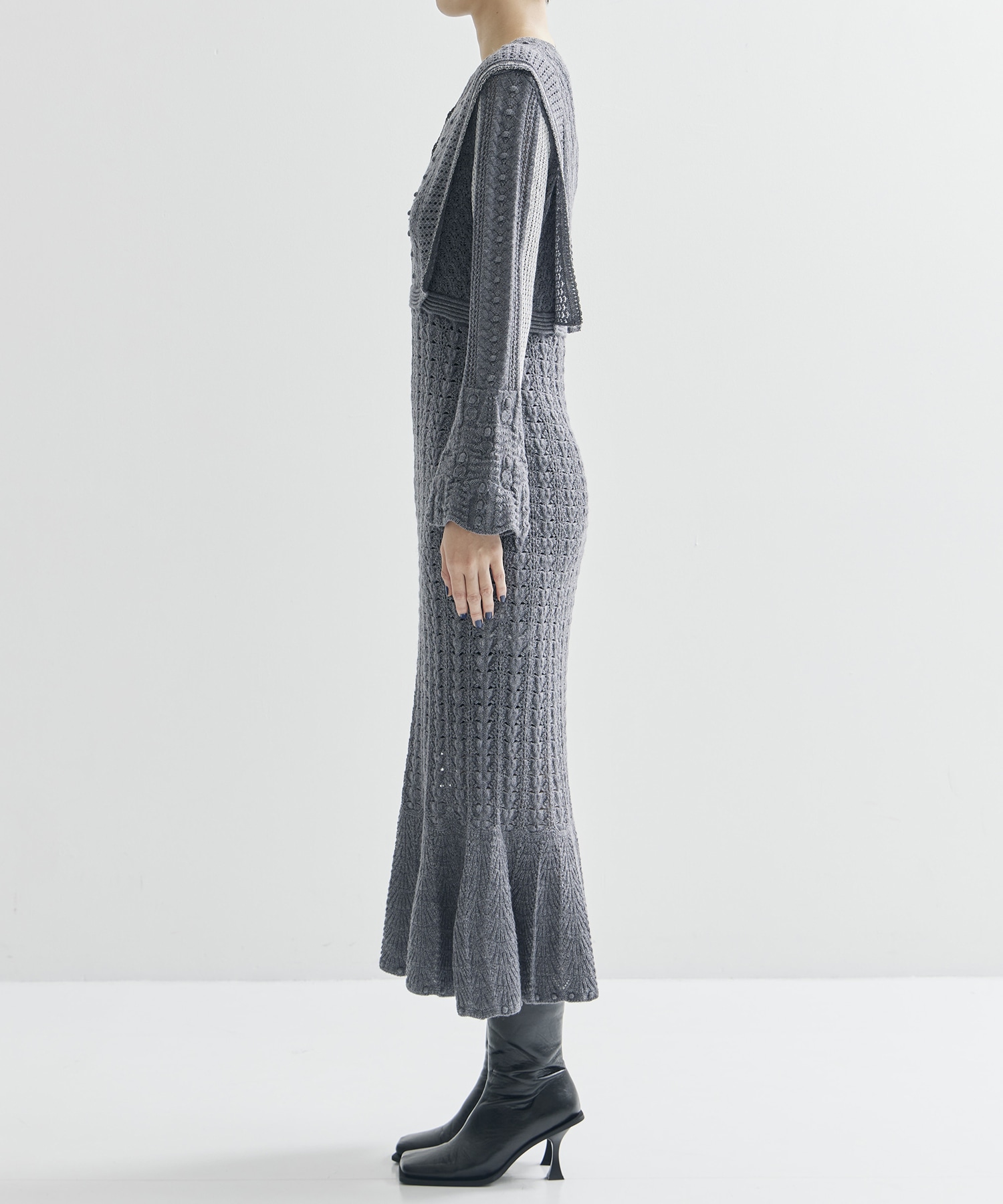 Openwork Pattern Knitted Dress Mame Kurogouchi