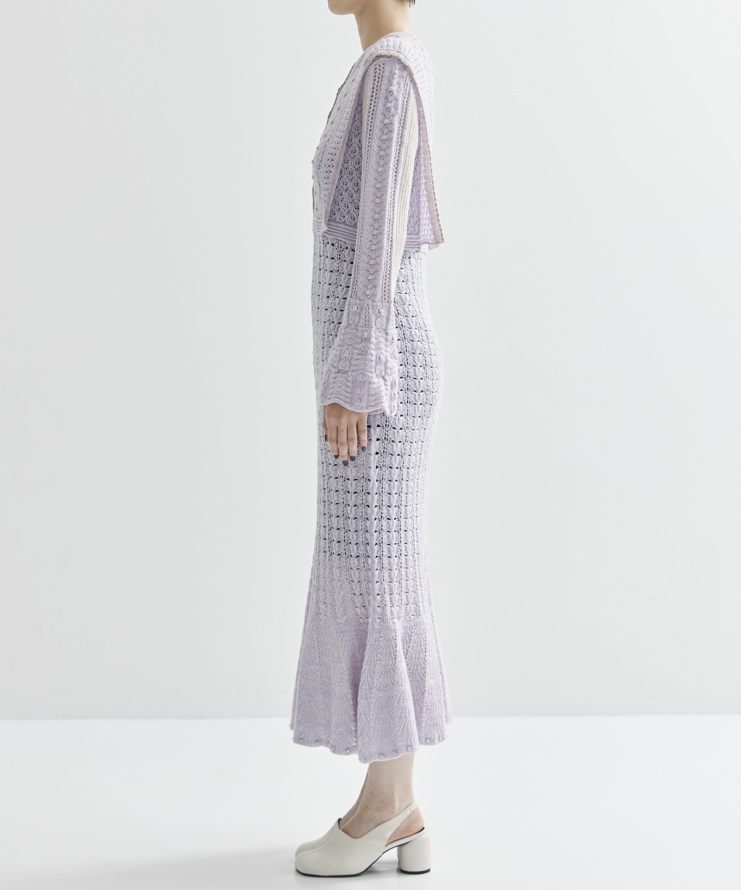 Openwork Pattern Knitted Dress Mame Kurogouchi