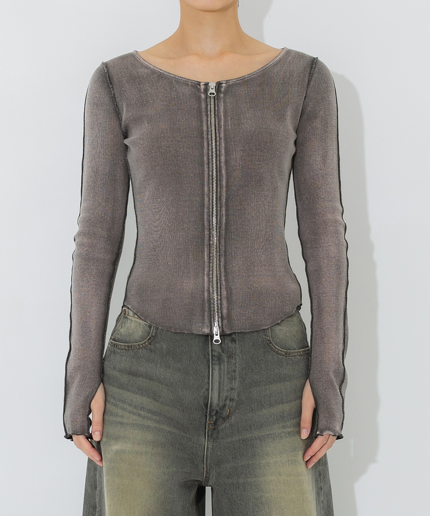 Zip Up Rib Top STUDIOUS