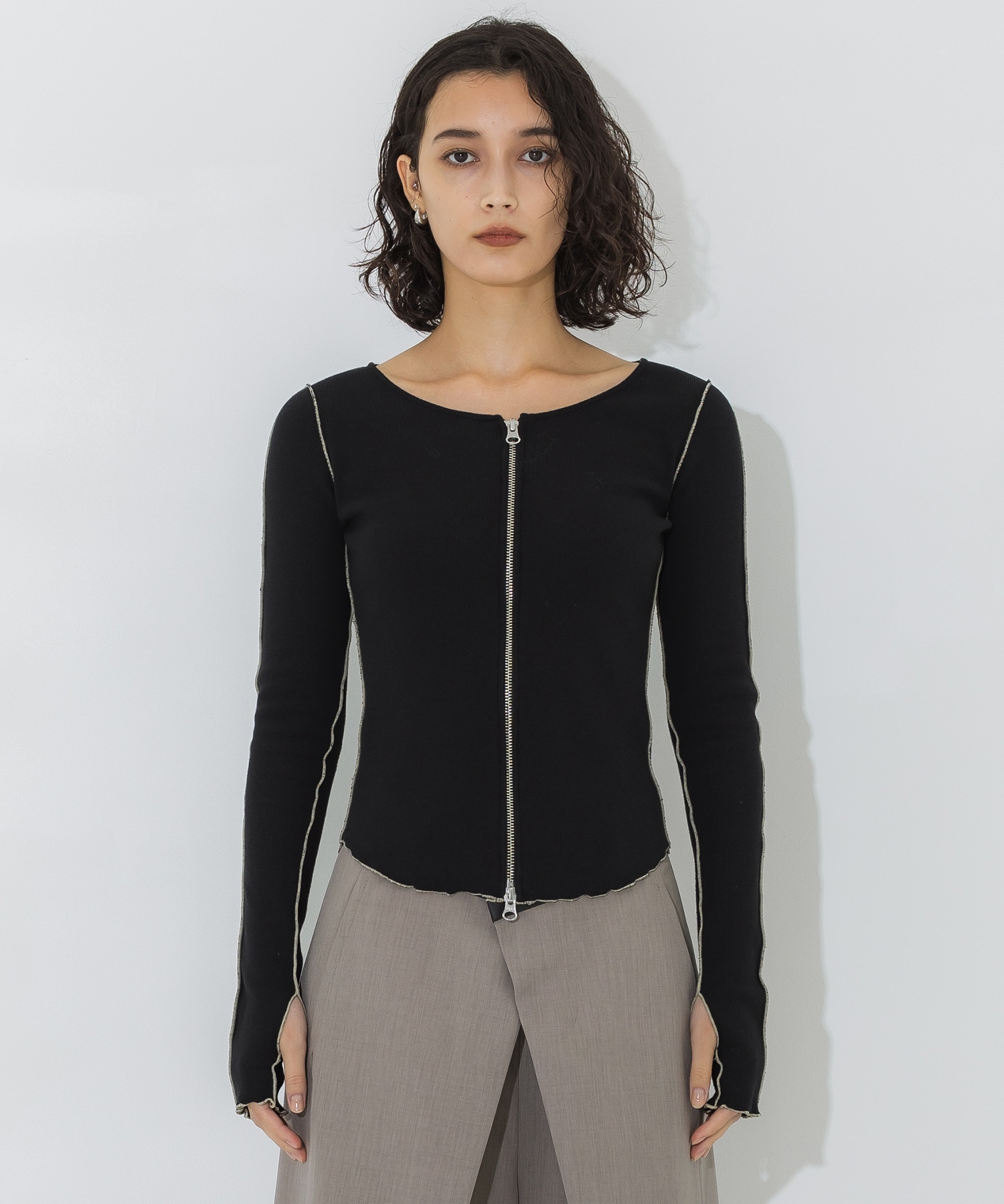 Zip Up Rib Top STUDIOUS