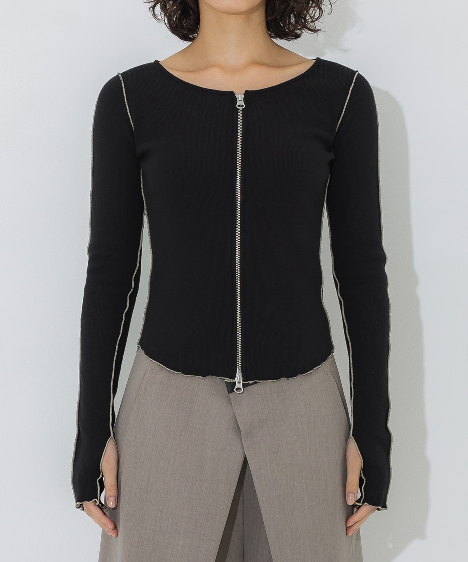 Zip Up Rib Top STUDIOUS