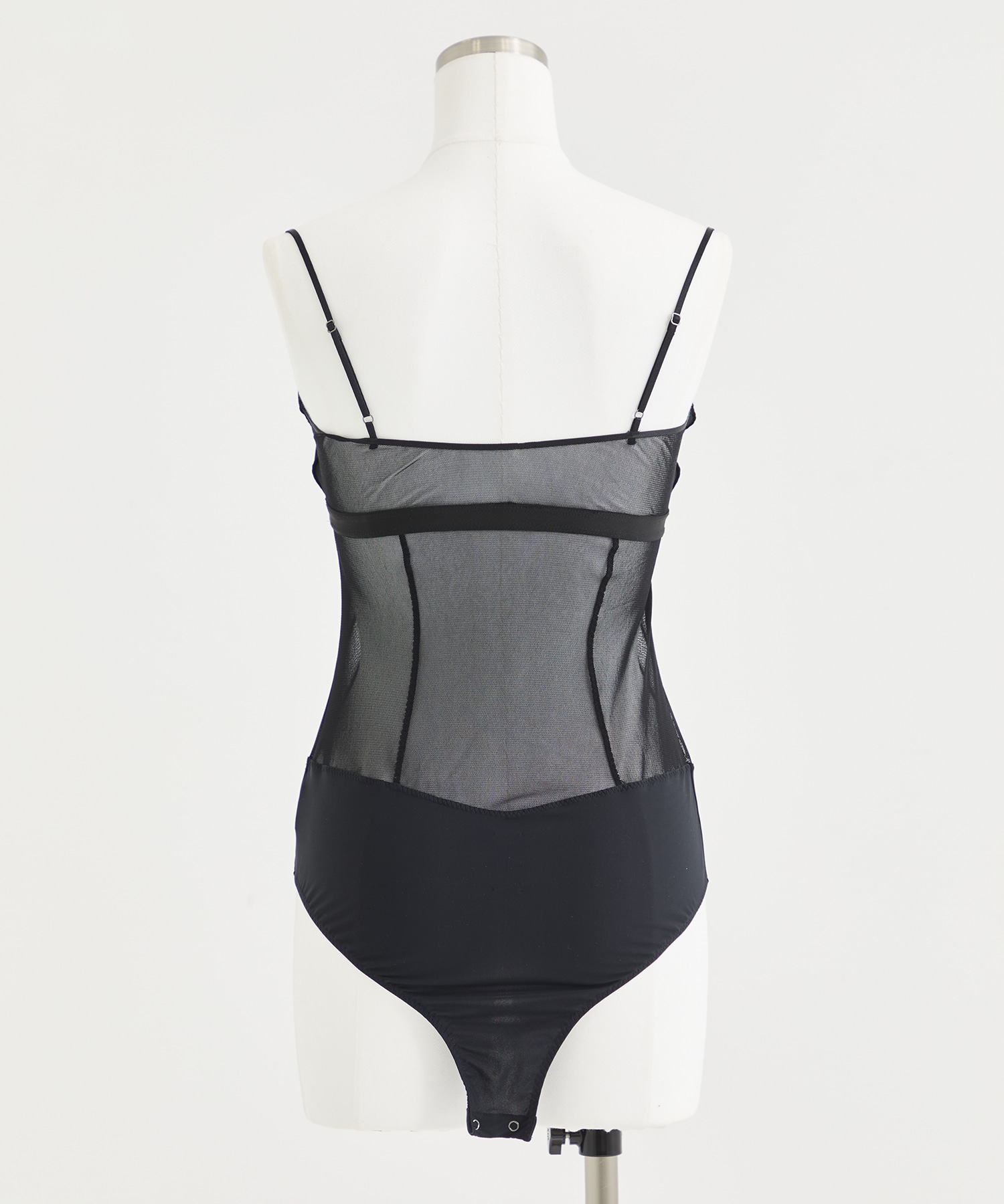 VELVET & MESH COMBINED BODYSUIT FETICO