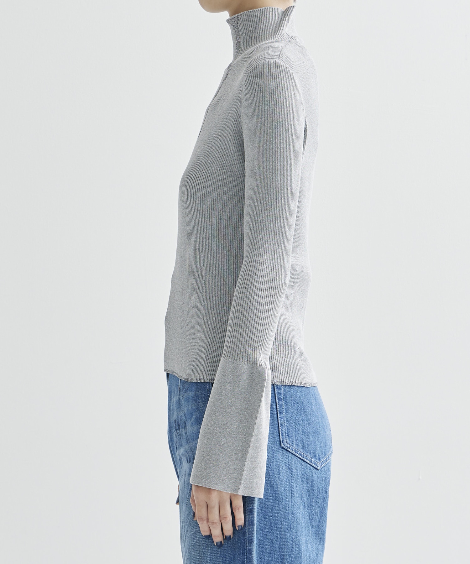 Kintsugi High Neck Knitted Top Mame Kurogouchi