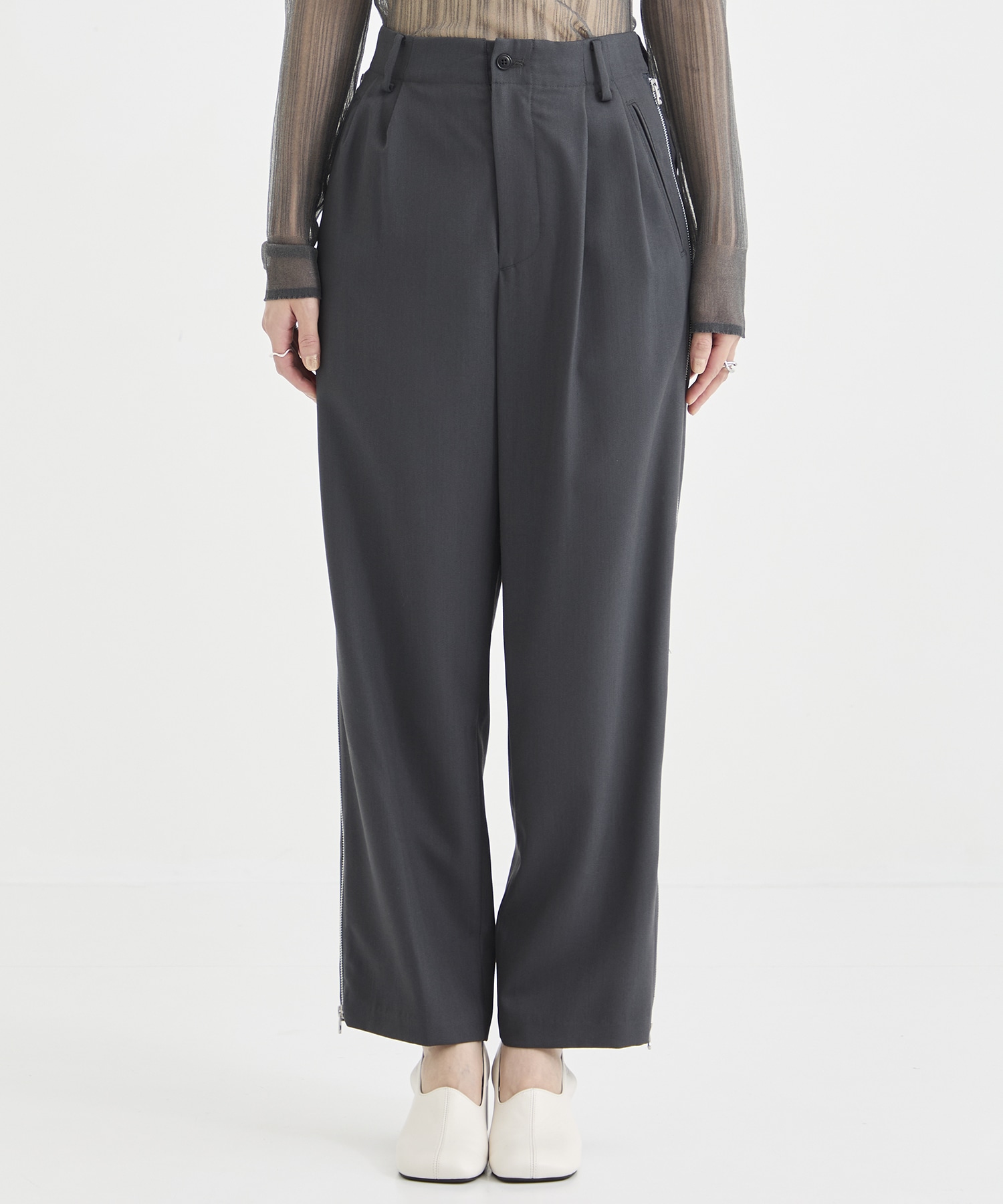 Dobby cloth side zip pants 08sircus