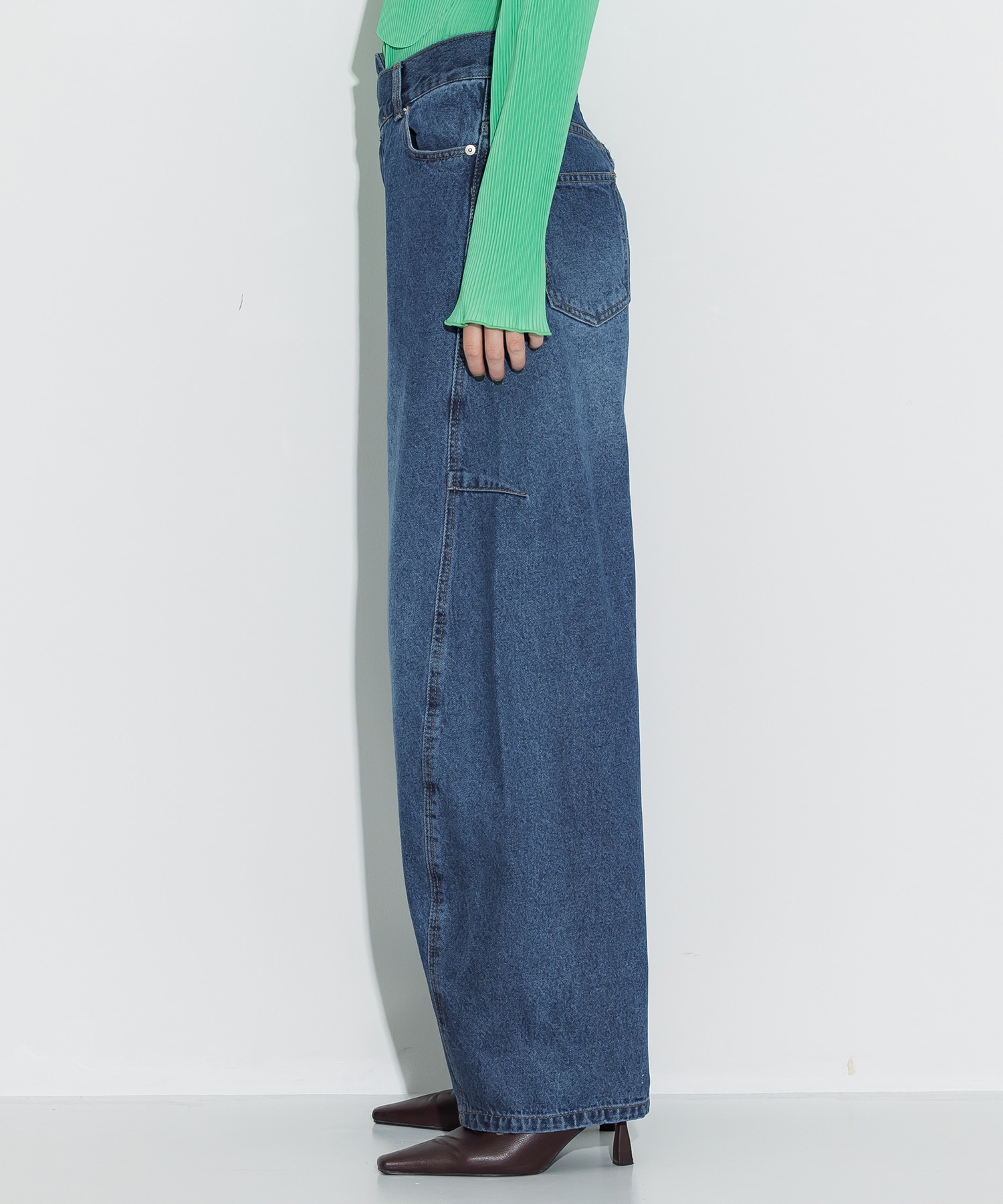 OVER WAIST SWITCHING DENIM AMERI