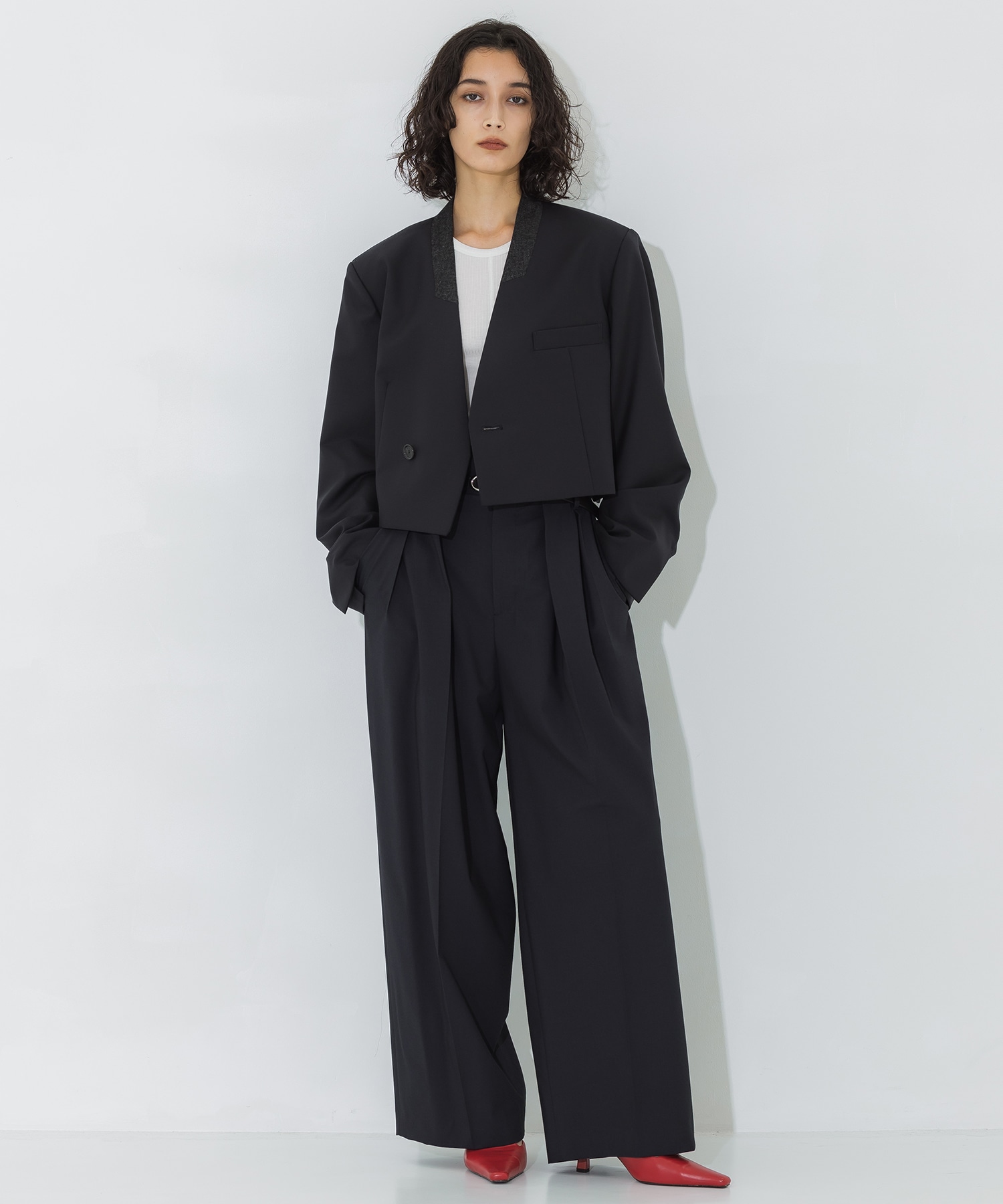 High Waist Tucked Trousers STUDIOUS