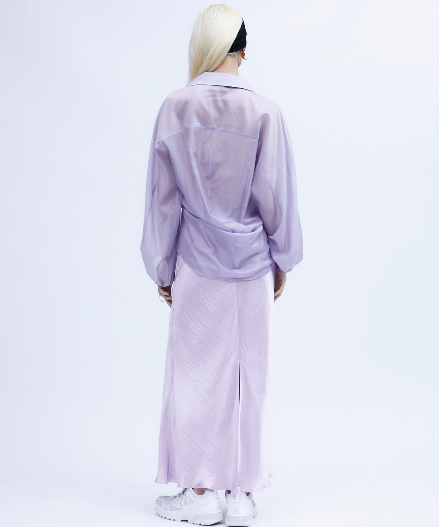 BACK SLIT ACETATE SATIN MAXI SKIRT THINGS THAT MATTER