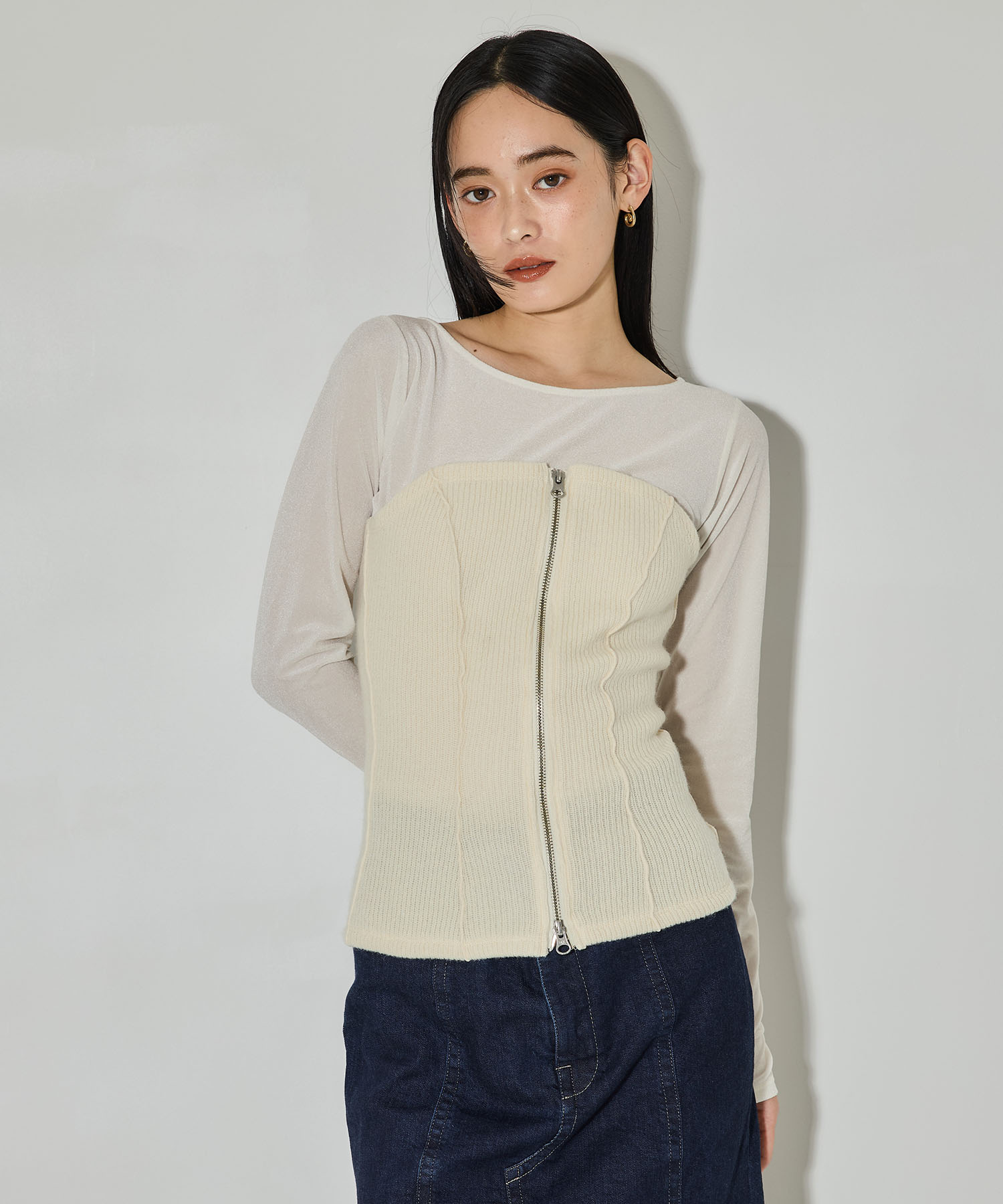 Bustier Combi Jersey Top STUDIOUS