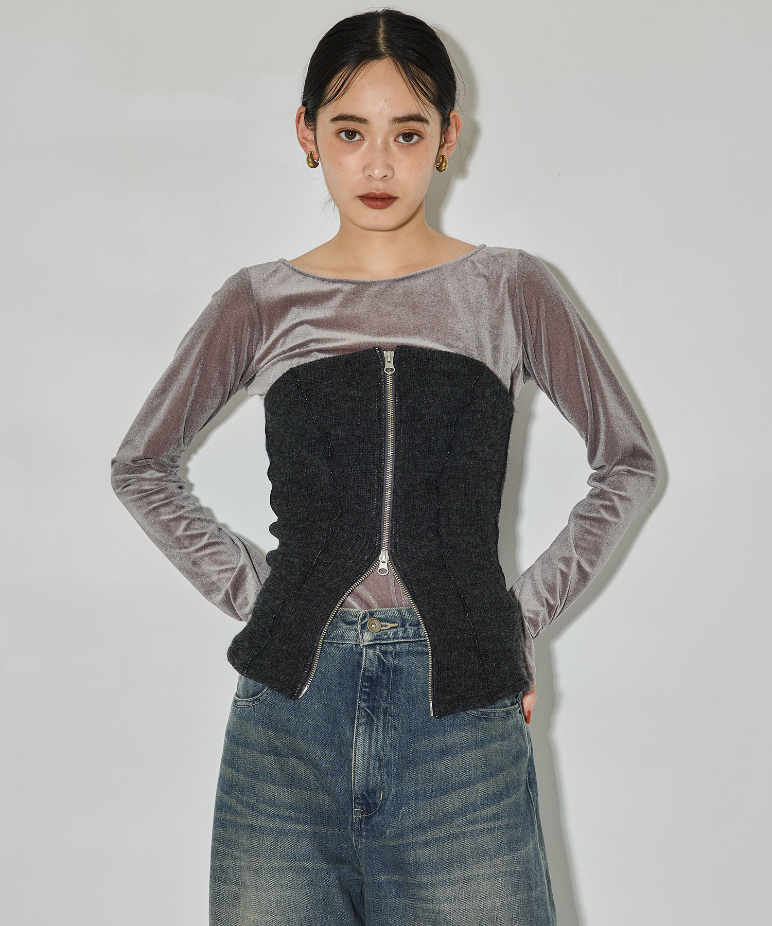 Bustier Combi Jersey Top STUDIOUS