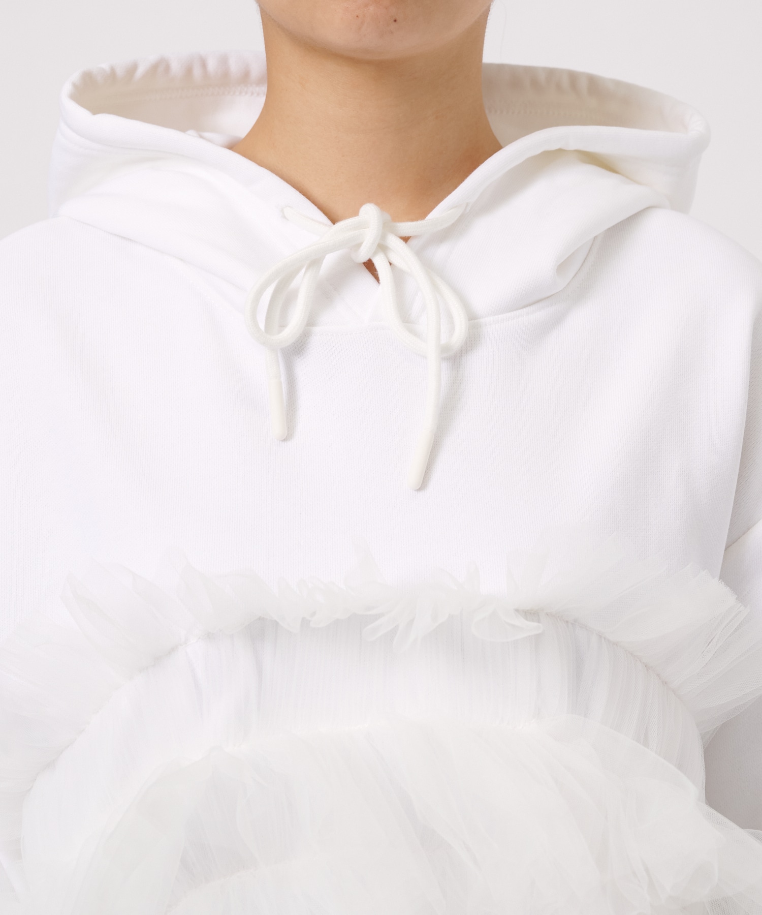 Gathered Tulle Hoodie VIVIANO