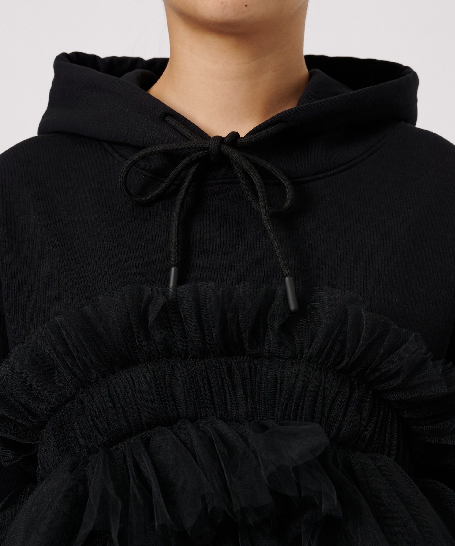 Gathered Tulle Hoodie VIVIANO