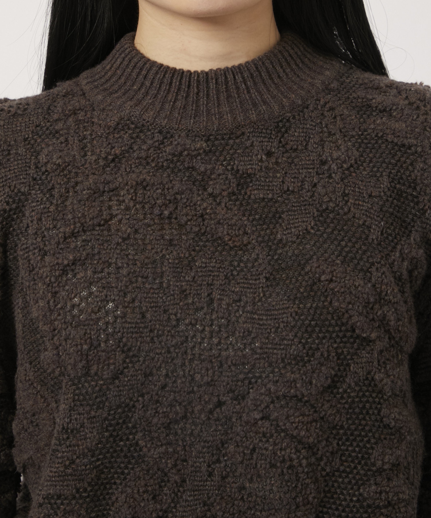 SQUARE SHOULDER LACE JACQUARD SWEATER 