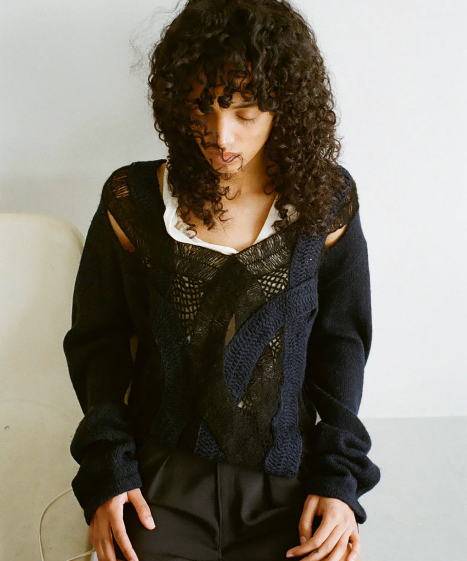 ウールモヘア鉤針Knit Tops PEIEN