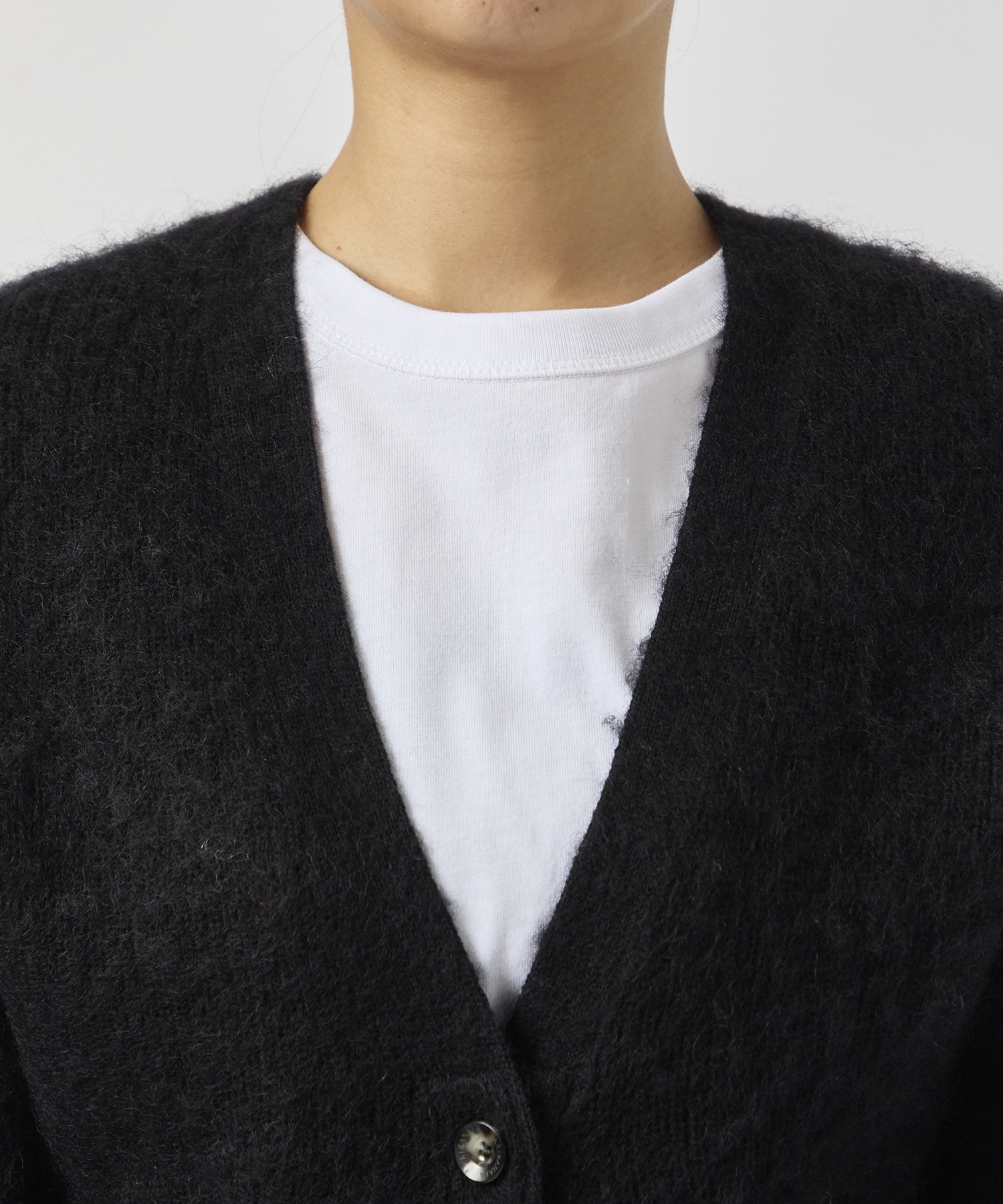 Greer mohair knit cardigan BK AKIRANAKA