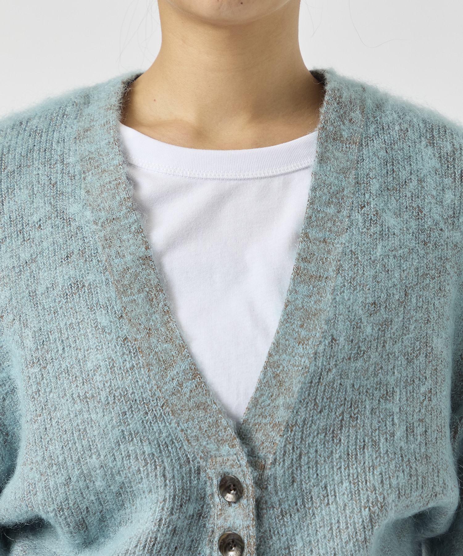 Greer mohair knit cardigan BL AKIRANAKA