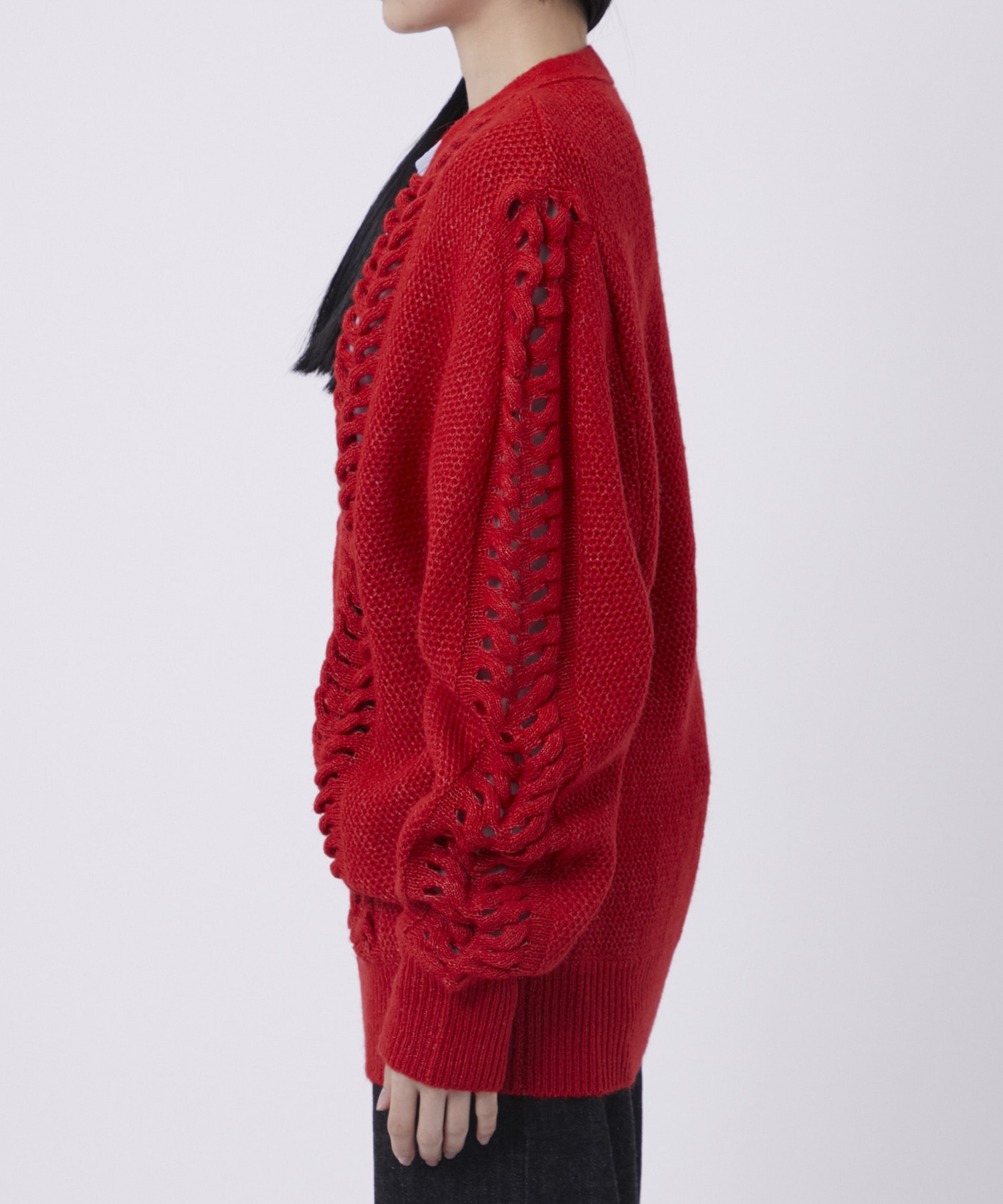ウールモヘアZIP Knit Cardigan PEIEN