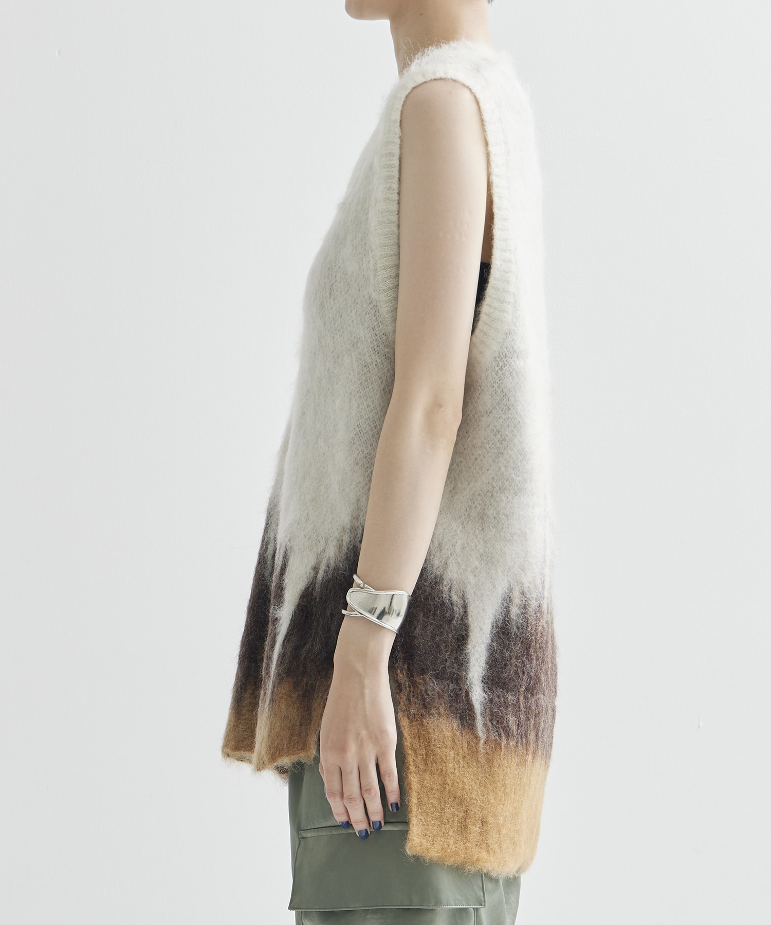 Drip Glaze Pattern Mohair Knitted Vest Mame Kurogouchi