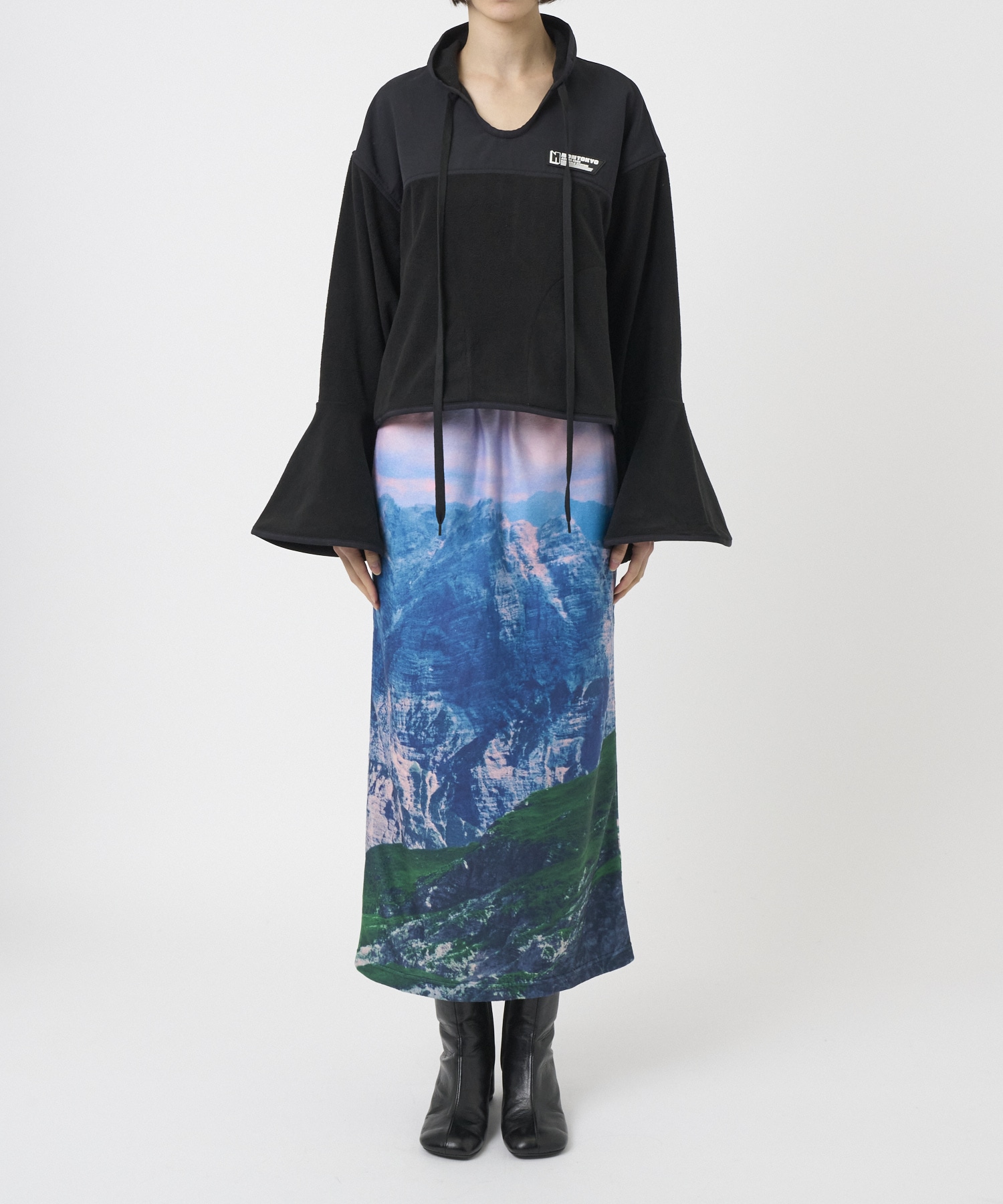 PRINT FLEECE LONG SKIRT NON TOKYO