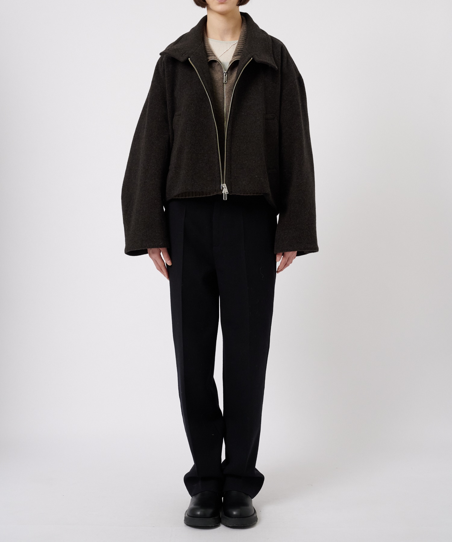 Stand Collar Wool Blouson STUDIOUS