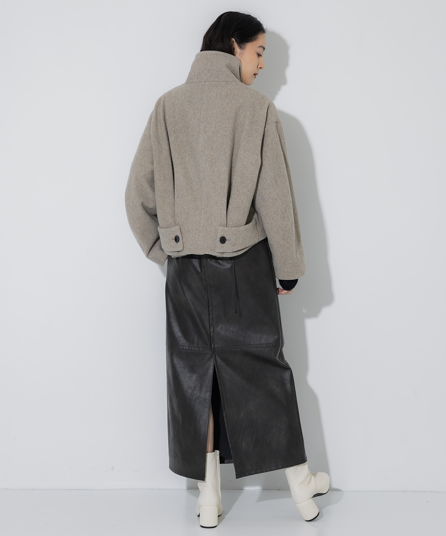 Stand Collar Wool Blouson STUDIOUS