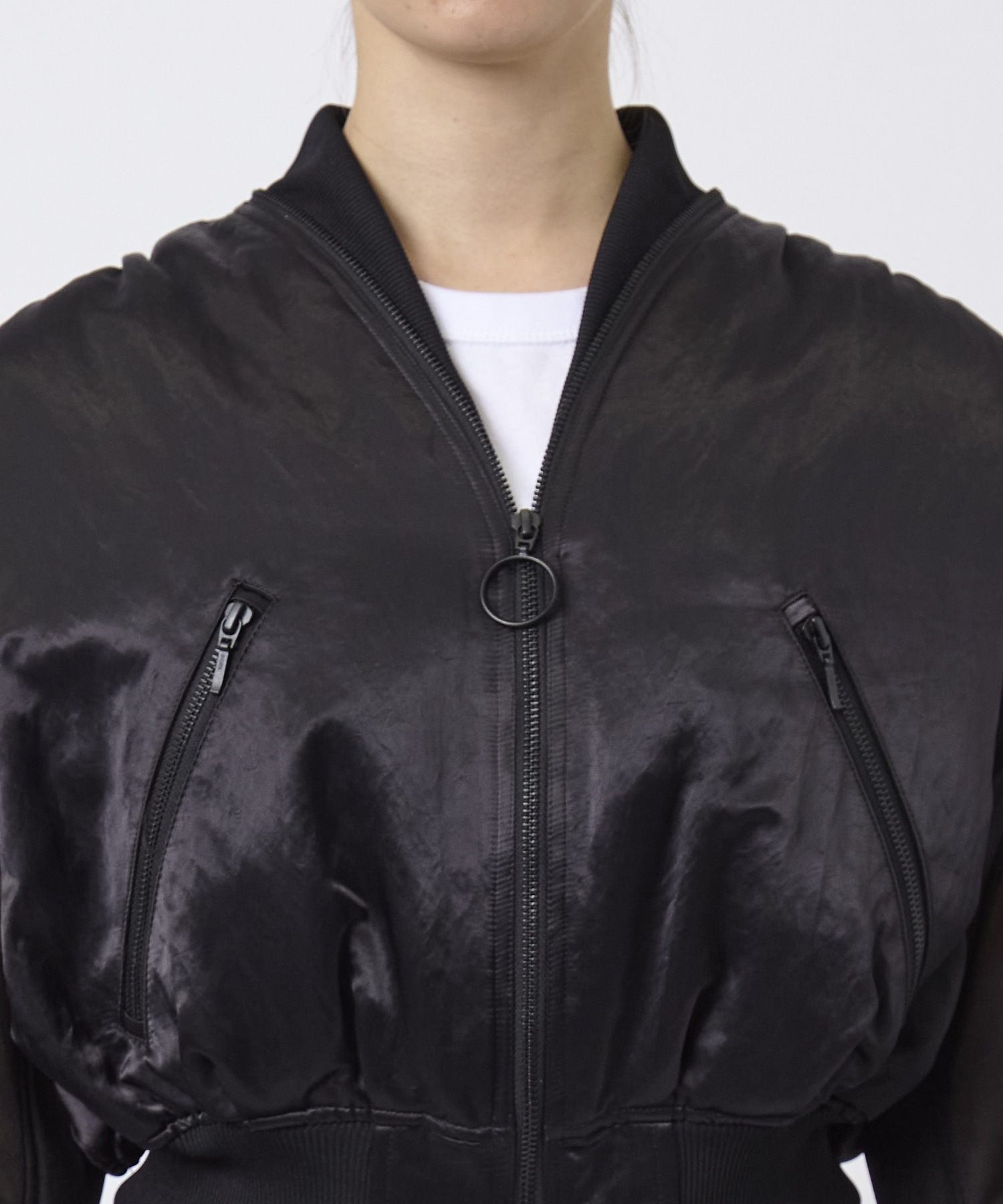 SHEER SLEEVES COMPACT MA-1 BLOUSON THINGS THAT MATTER