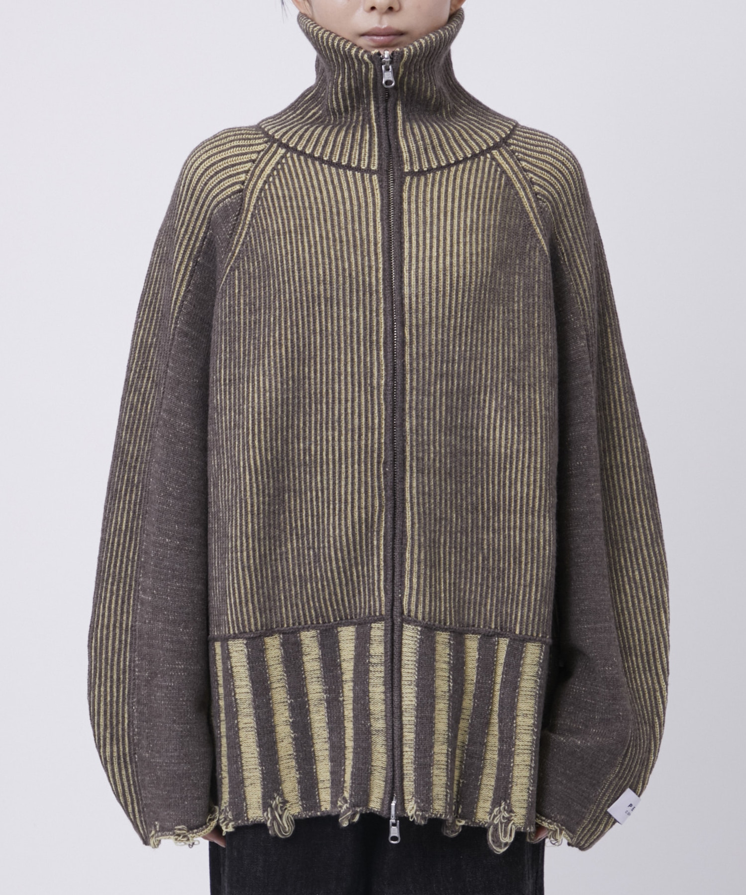 リバーシブルZip knit coat PEIEN