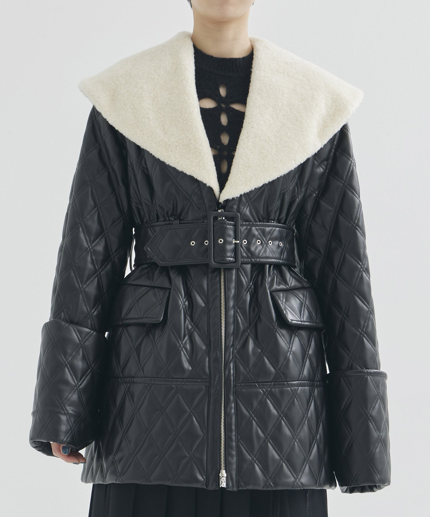 FAUX-LEATHER QUILTED JACKET FETICO