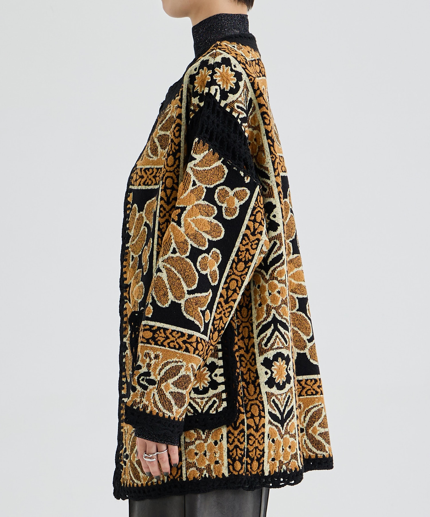 RUG PATTERN KNIT JACKET AMERI