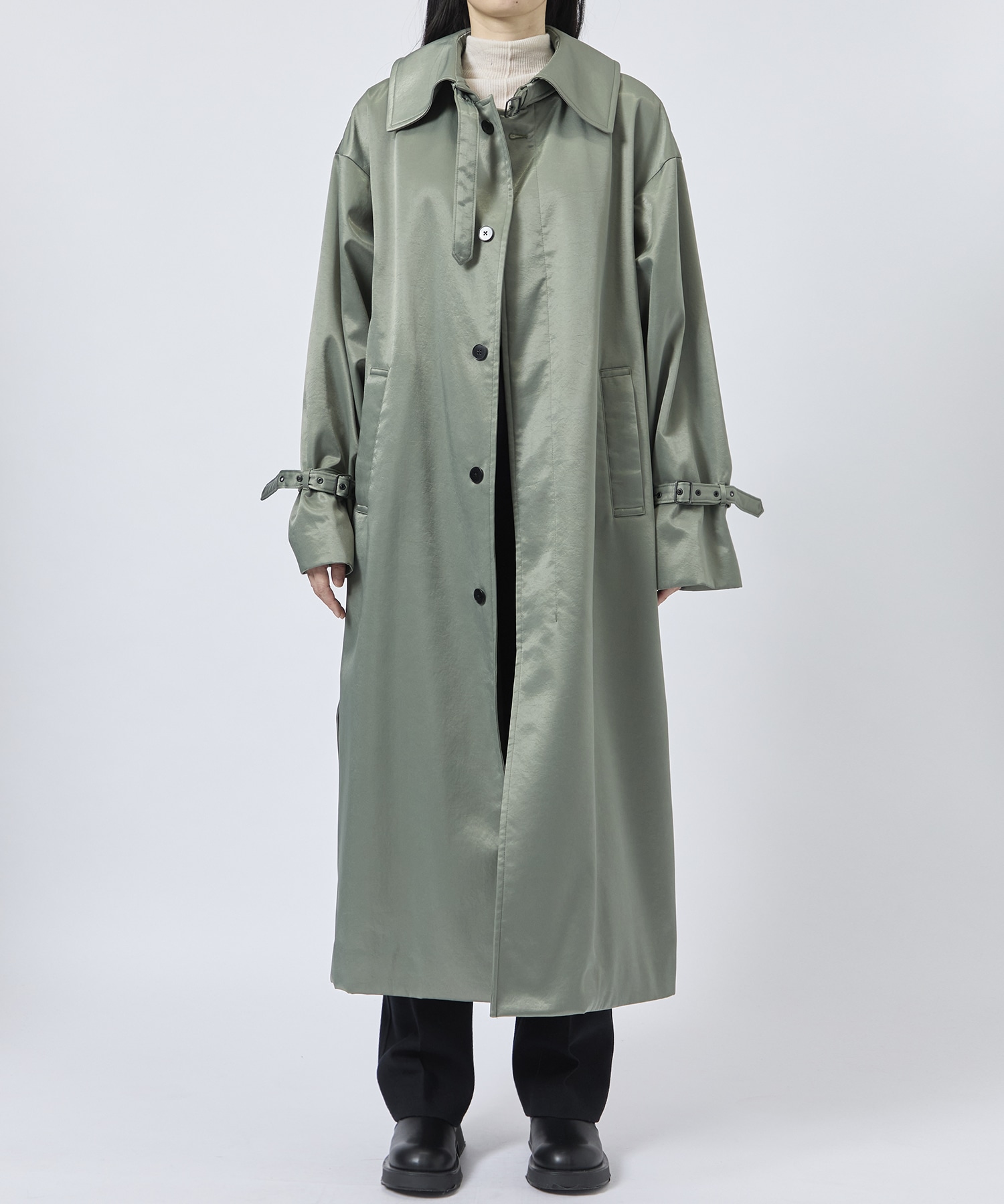 Satin padded long coat 08sircus