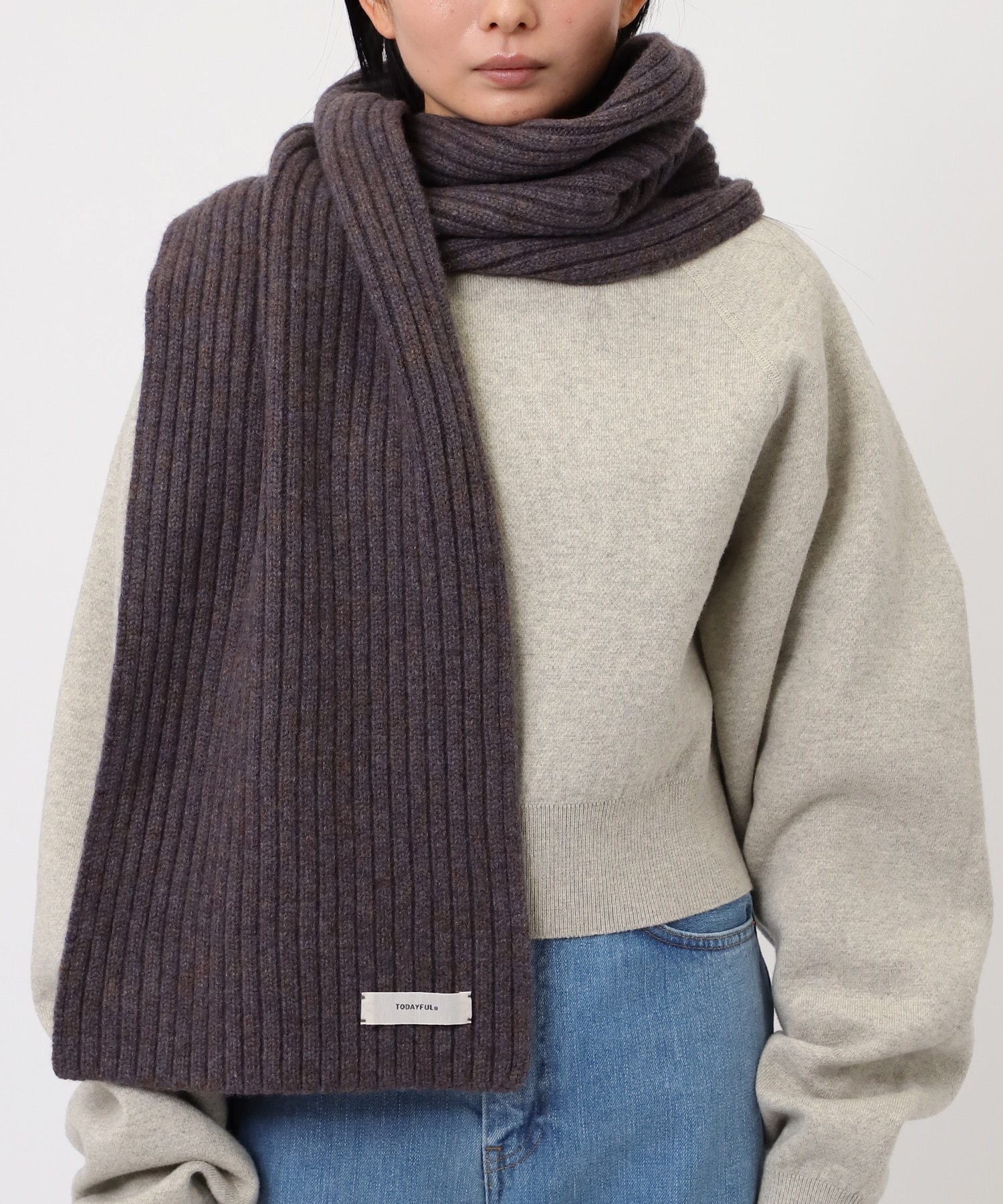 Rib Knit Muffler TODAYFUL