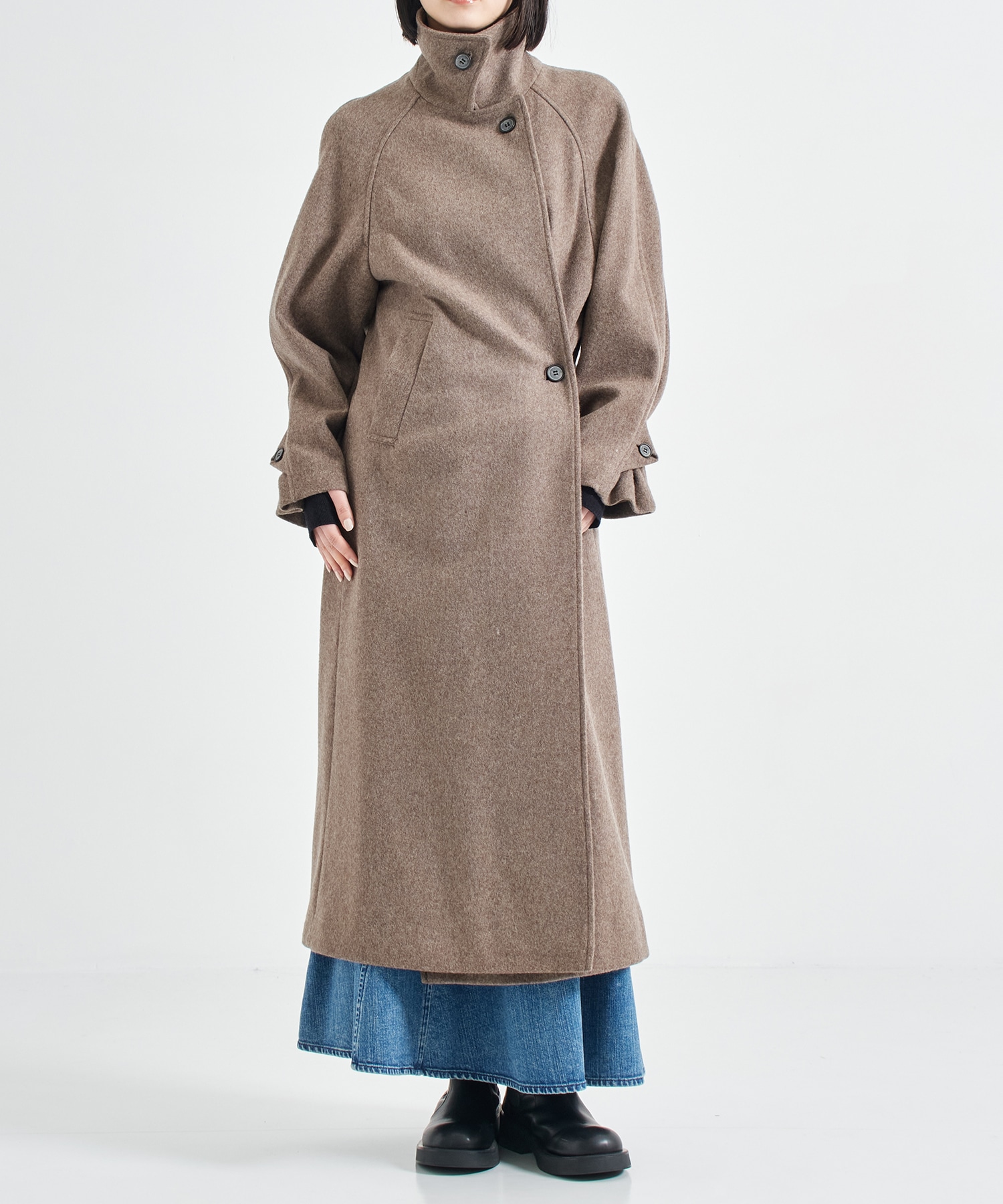 Stand Collar Wool Coat STUDIOUS