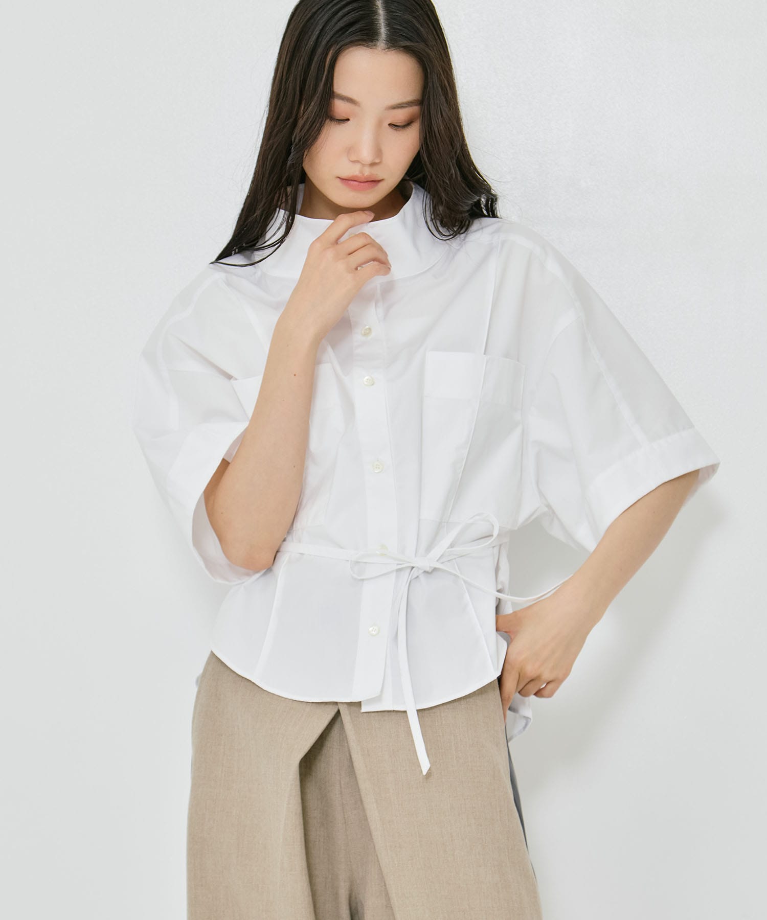 2way Collar Cotton Shirt STUDIOUS