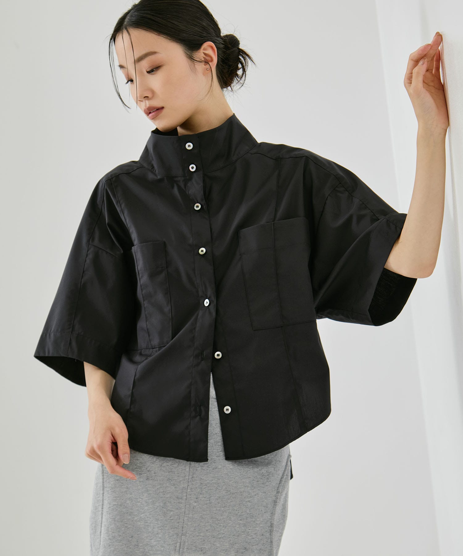 2way Collar Cotton Shirt STUDIOUS