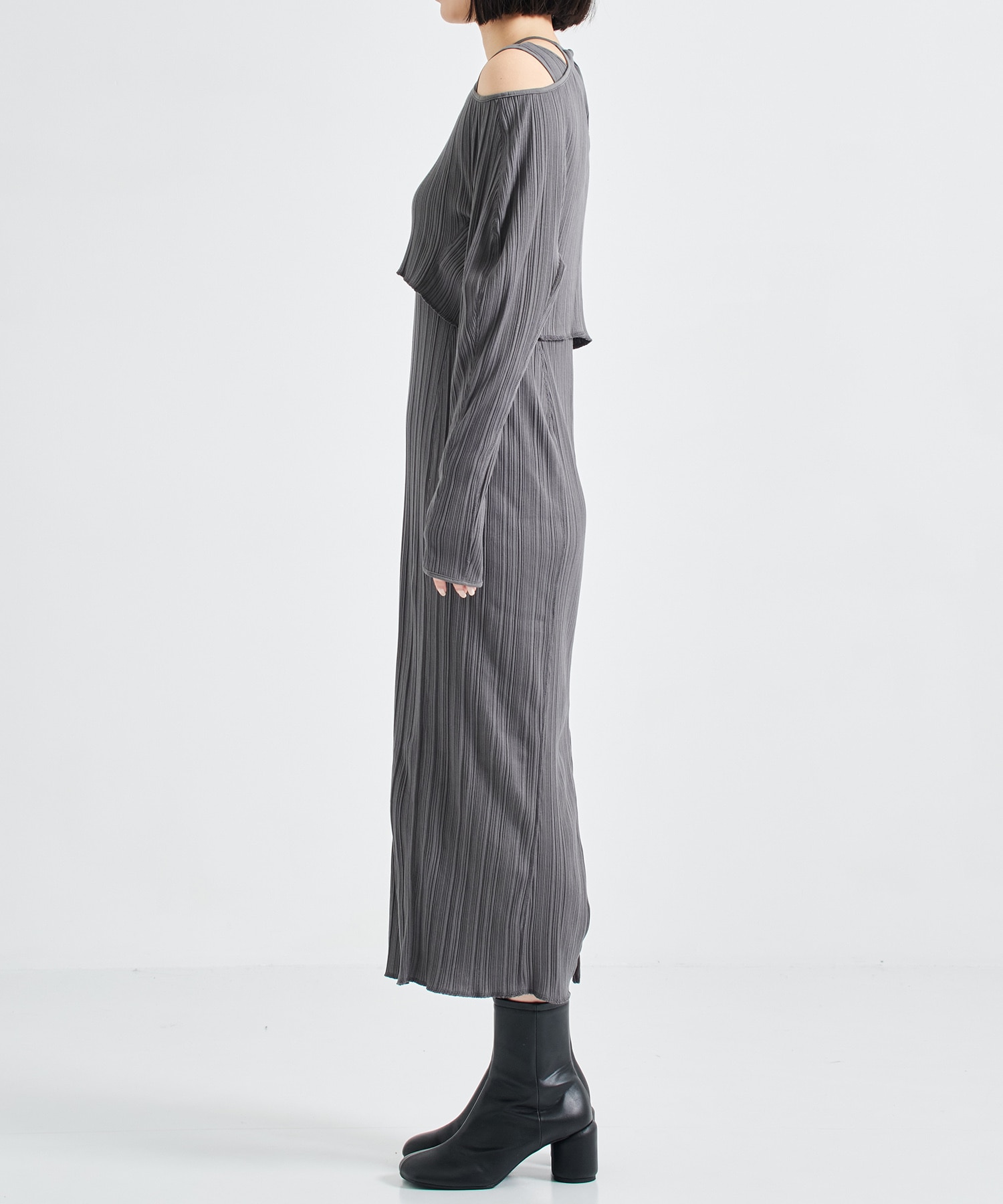 Random Ribbed Organic Cotton 2way Dress Mame Kurogouchi