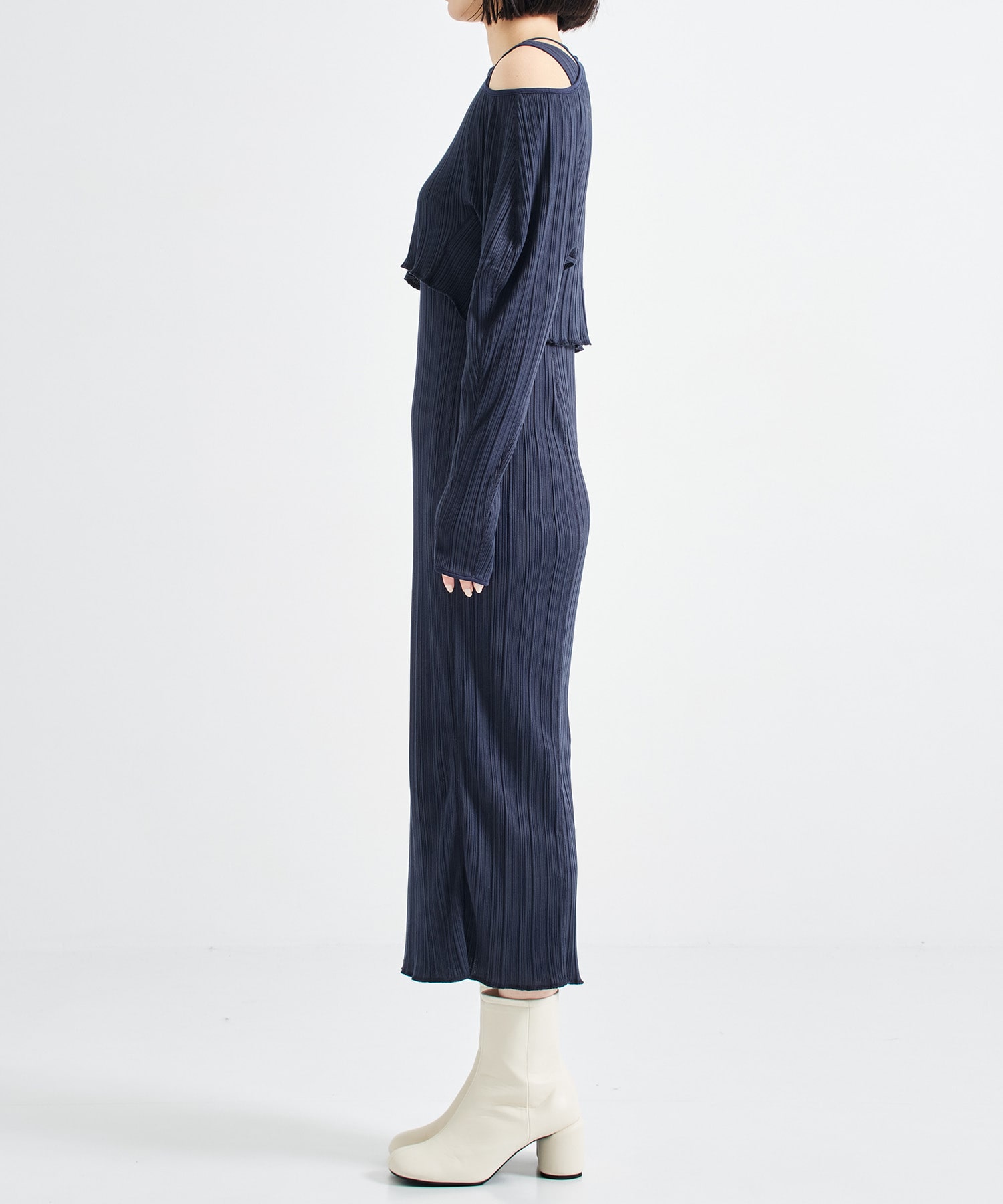 Random Ribbed Organic Cotton 2way Dress Mame Kurogouchi