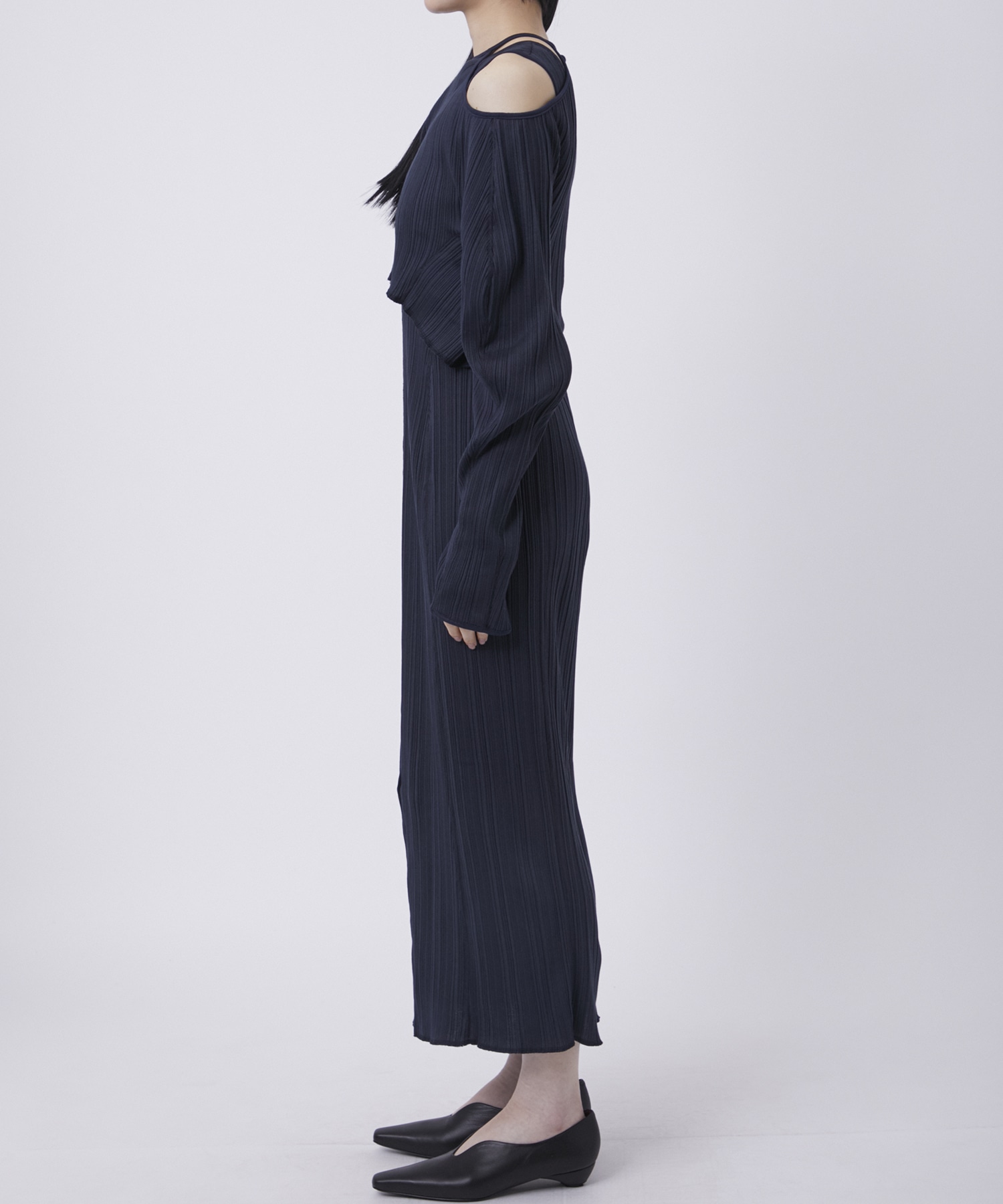 Random Ribbed Organic Cotton 2way Dress Mame Kurogouchi