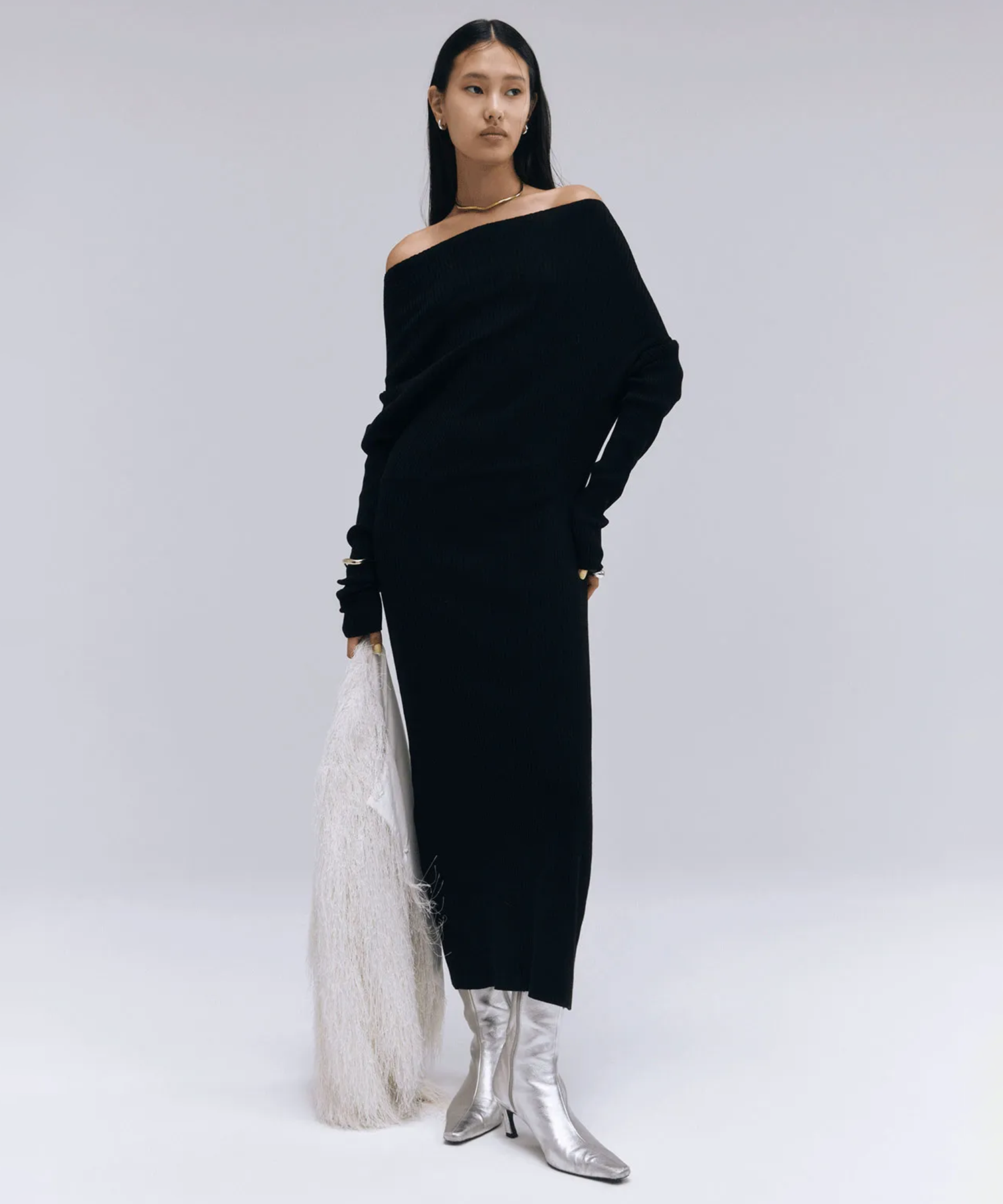 ASYMMETRY KNIT DRESS JOSEMOON