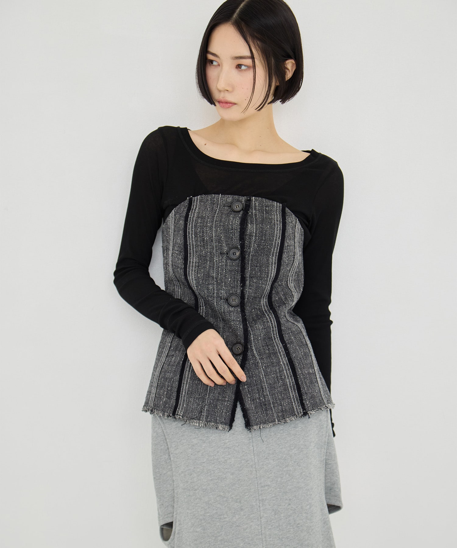 Silk Linen Bustier Combi Top STUDIOUS